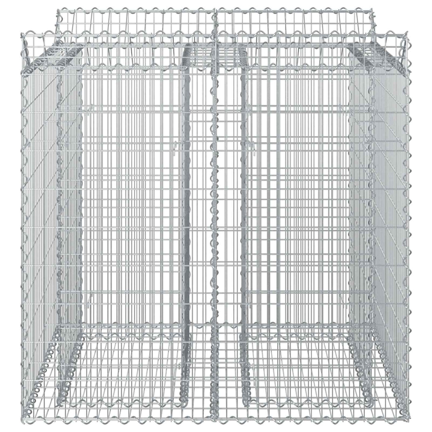 Gabionen-Hochbeet 2 pcs Silber
