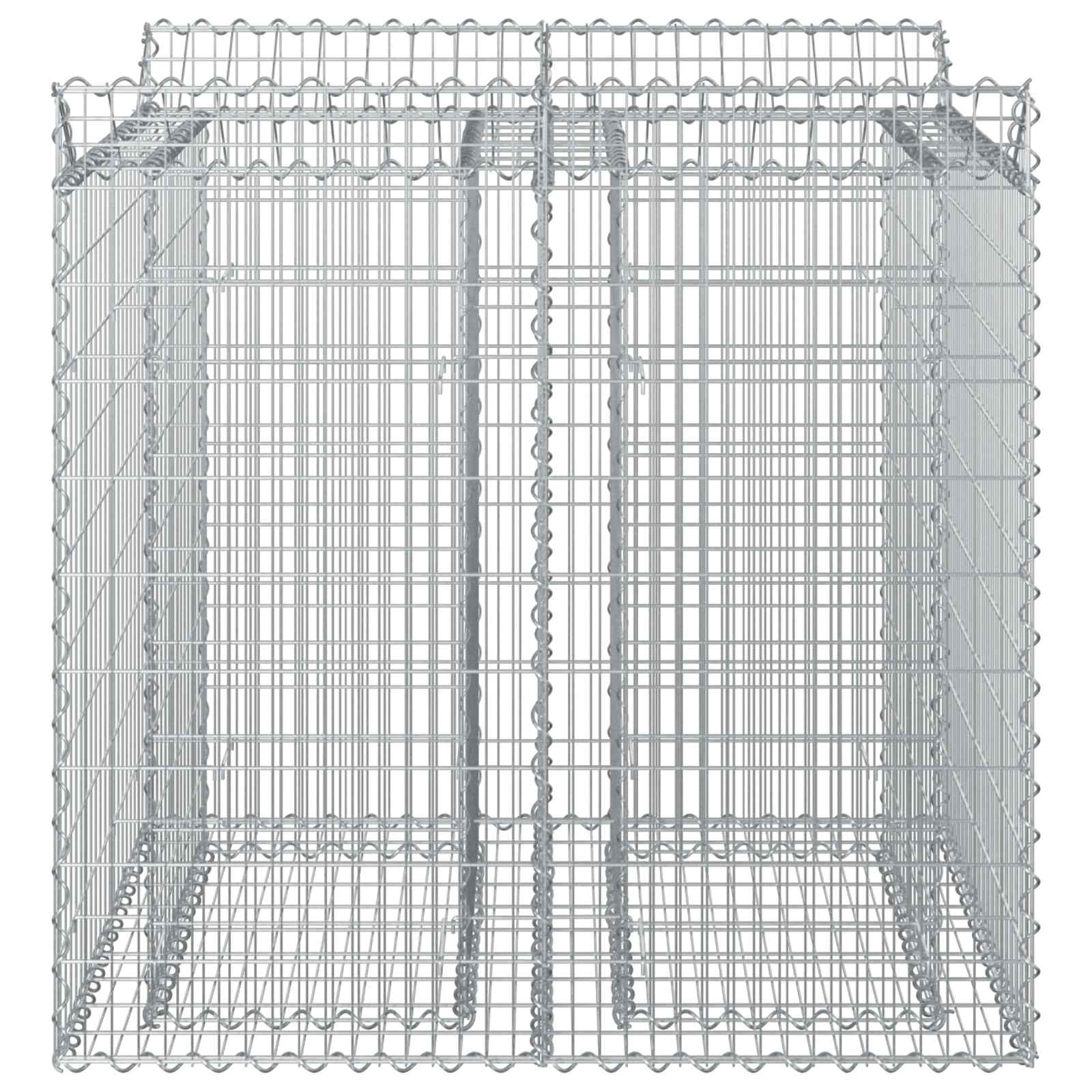 Gabionen-Hochbeet 2 pcs Silber