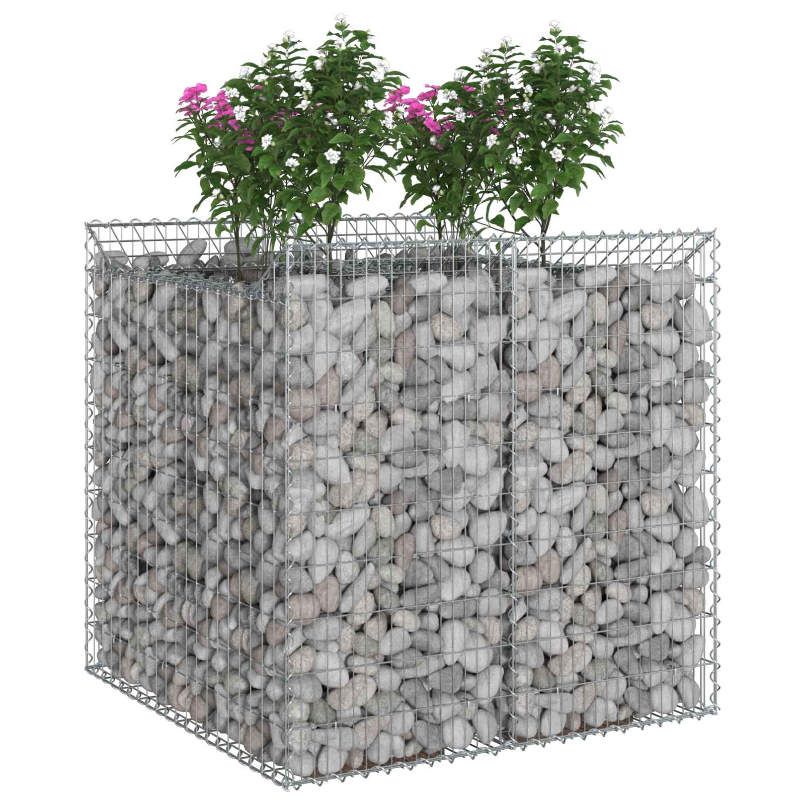 Gabionen-Hochbeet 2 pcs Silber