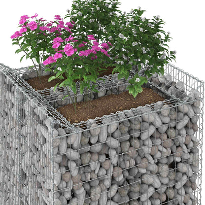 Gabionen-Hochbeet 2 stk. 100 x 100 x 100 cm Verzinkter Stahl