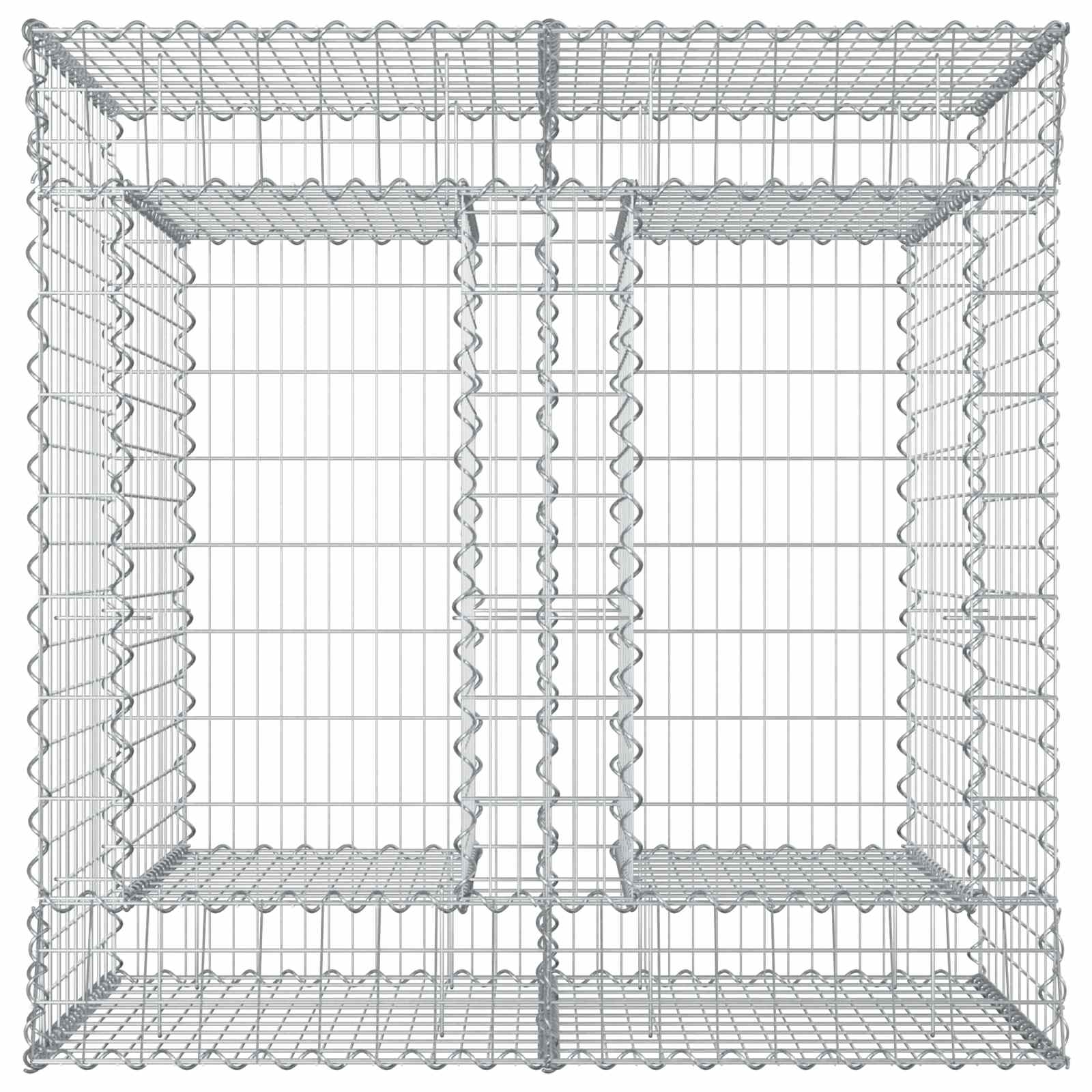 Gabionen-Hochbeet 2 pcs Silber