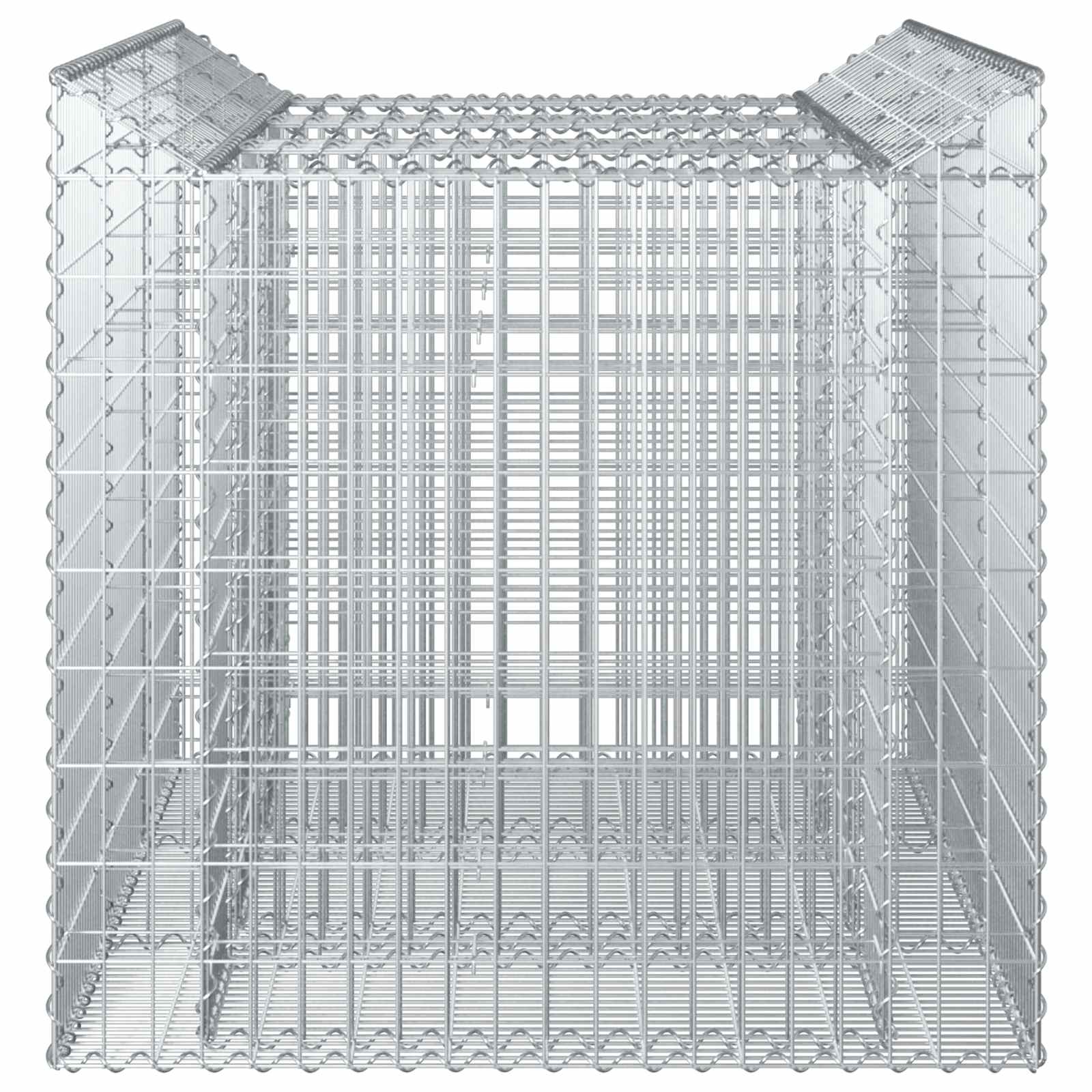 Gabionen-Hochbeet 2 pcs Silber