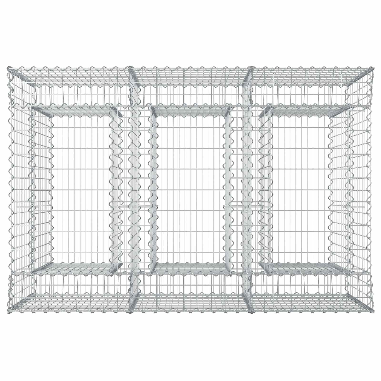 Gabionen-Hochbeet 2 pcs Silber