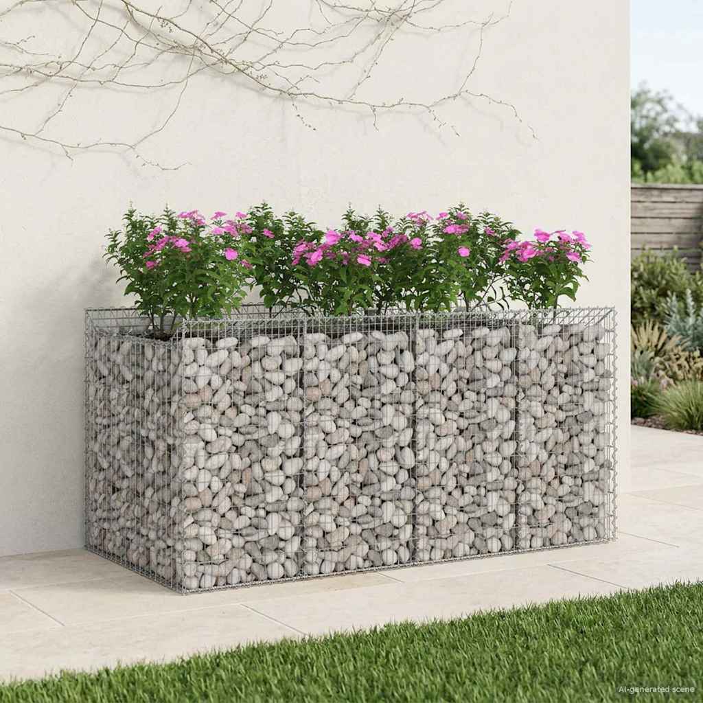 Gabionen-Hochbeet 2 pcs Silber