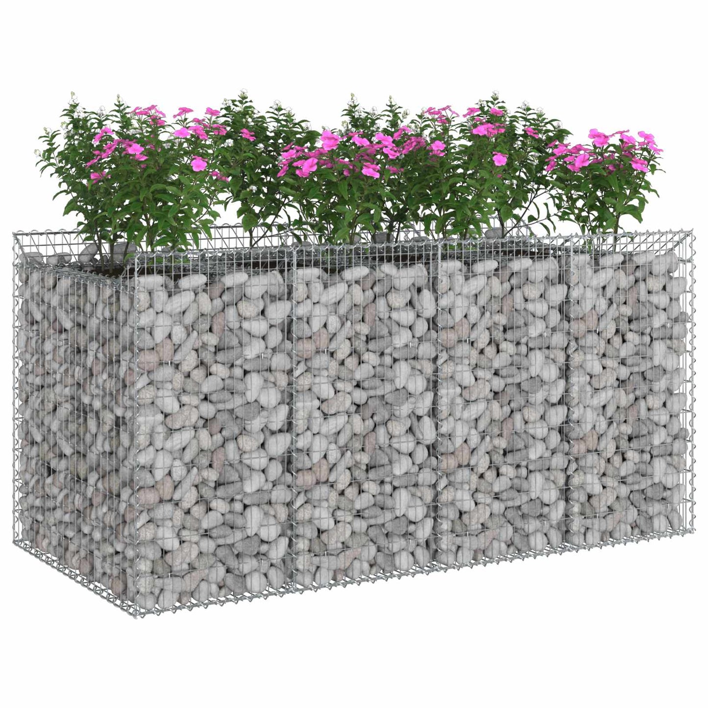 Gabionen-Hochbeet 2 pcs Silber
