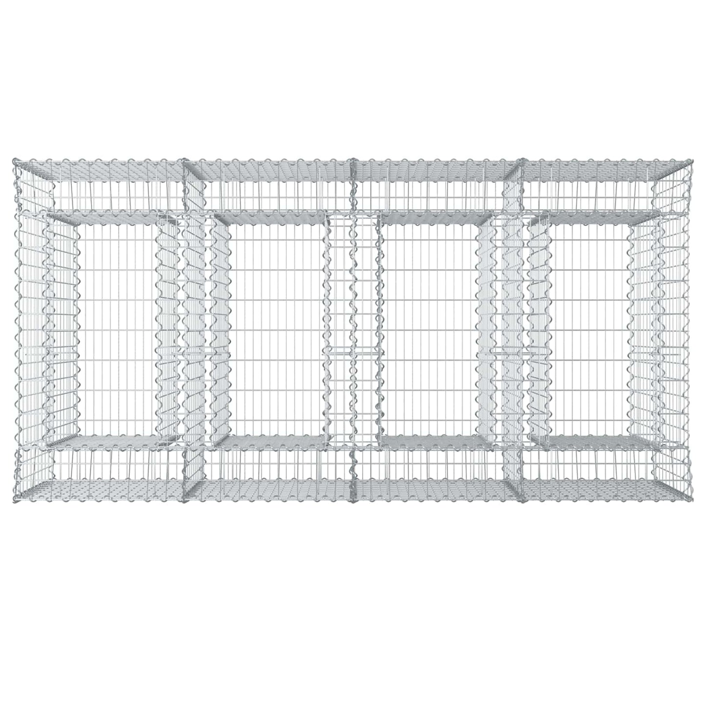 Gabionen-Hochbeet 2 pcs Silber