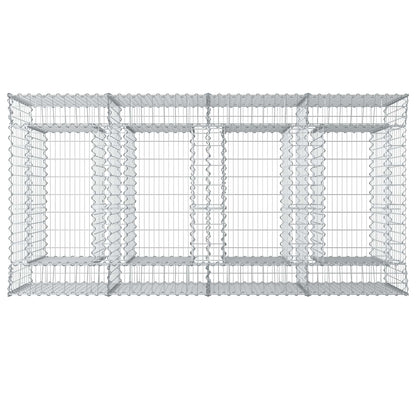 Gabionen-Hochbeet 2 stk. 200 x 100 x 100 cm Verzinkter Stahl