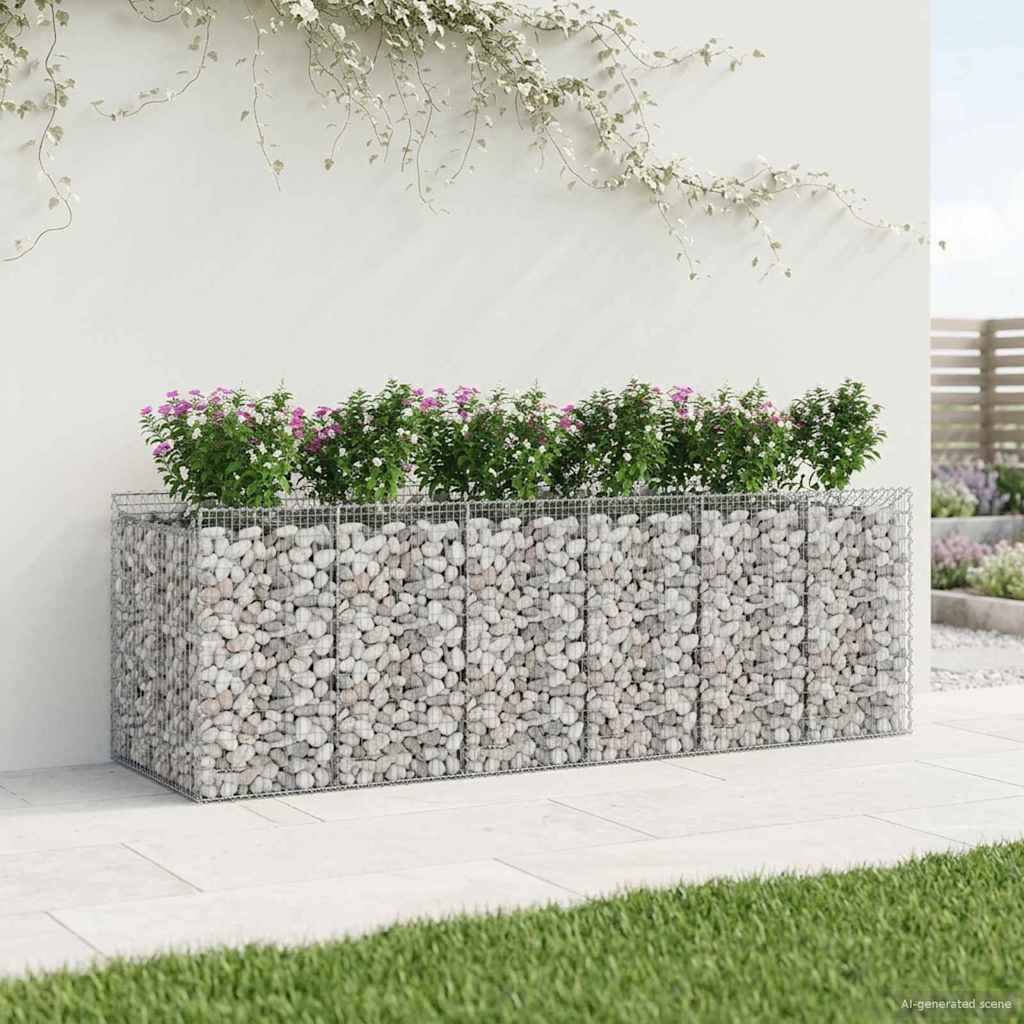 Gabionen-Hochbeet 3 pcs Silber