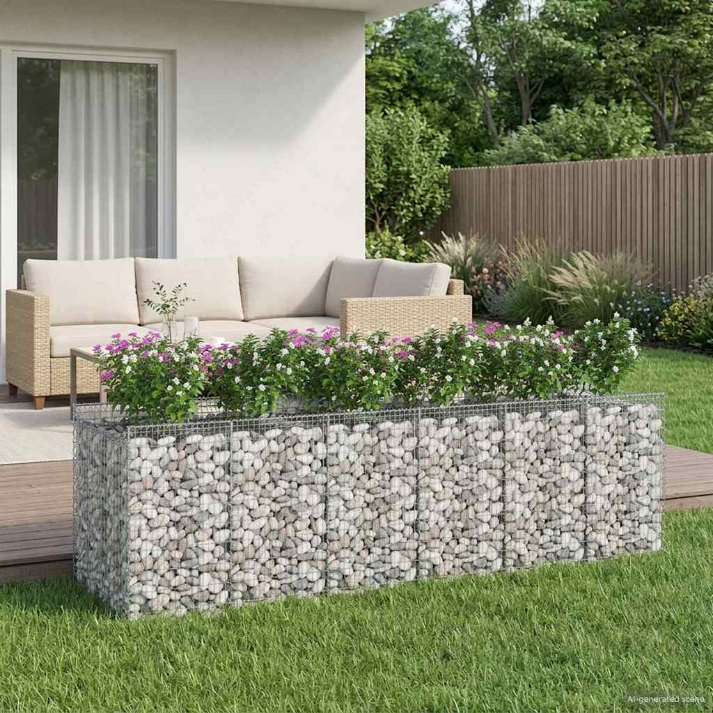Gabionen-Hochbeet 3 pcs Silber