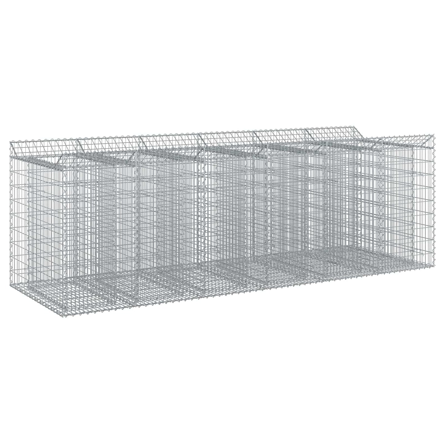 Gabionen-Hochbeet 3 pcs Silber