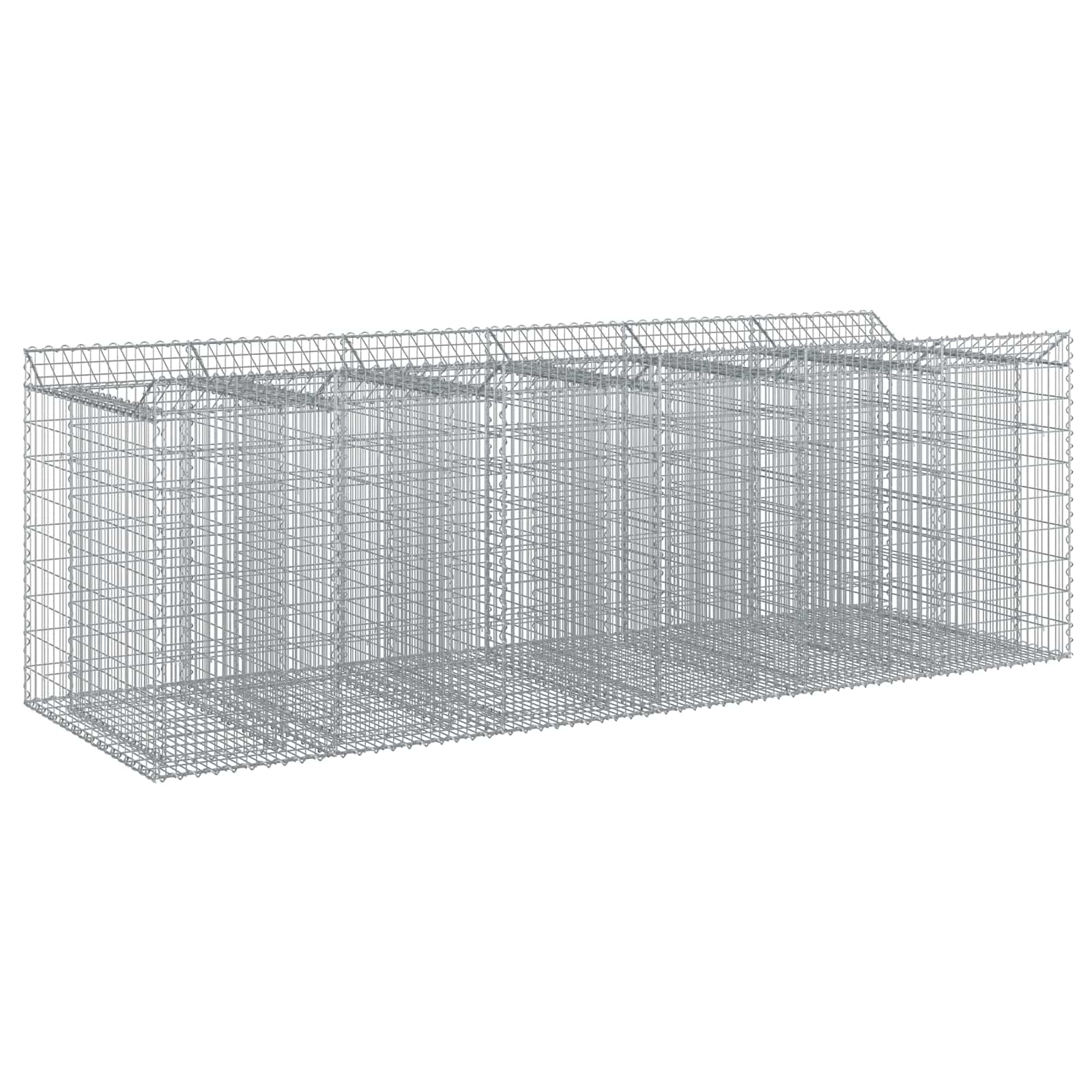 Gabionen-Hochbeet 3 pcs Silber