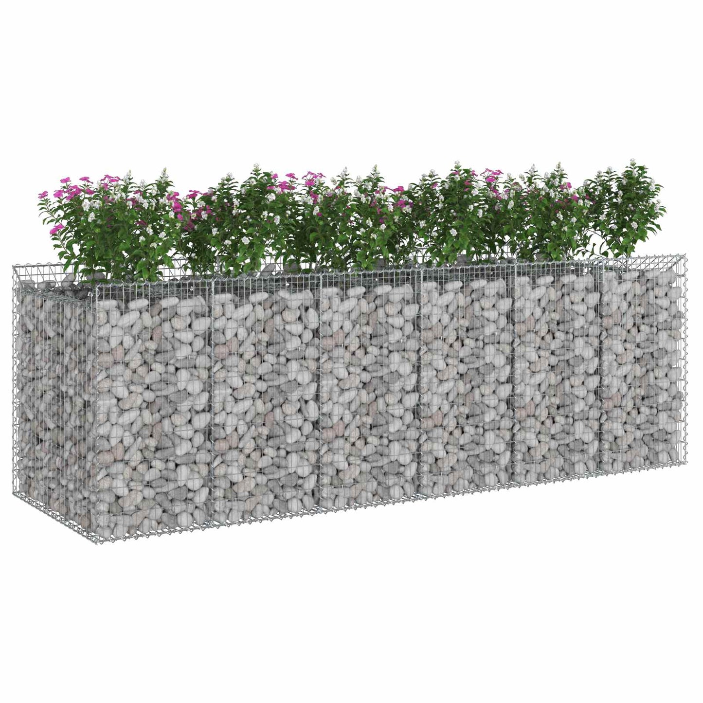 Gabionen-Hochbeet 3 pcs Silber