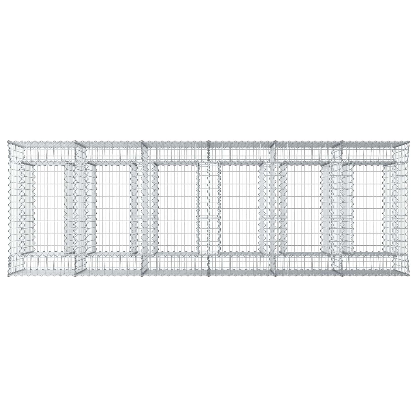 Gabionen-Hochbeet 3 pcs Silber