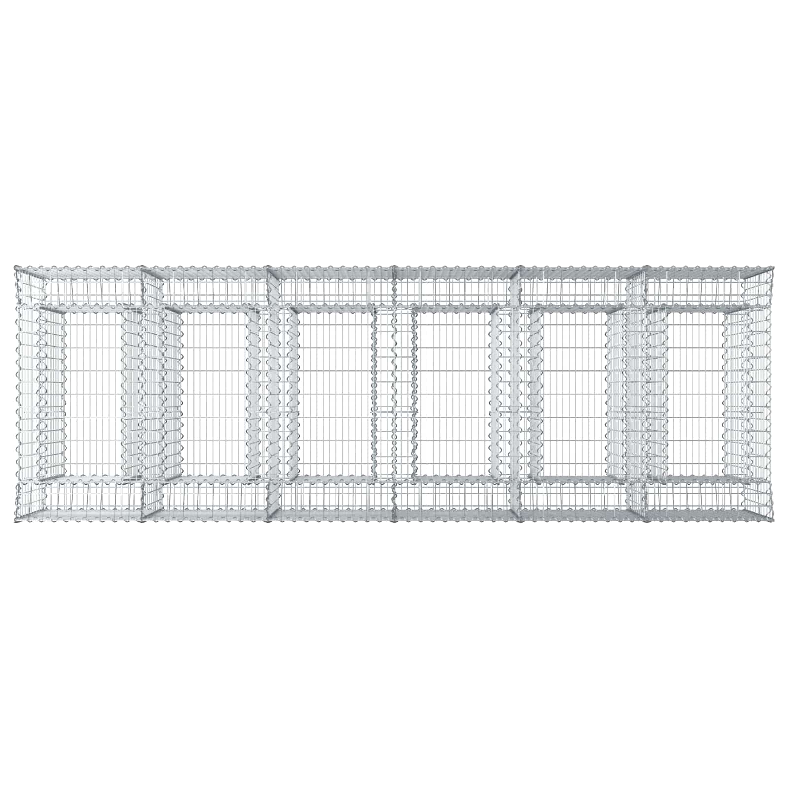 Gabionen-Hochbeet 3 pcs Silber