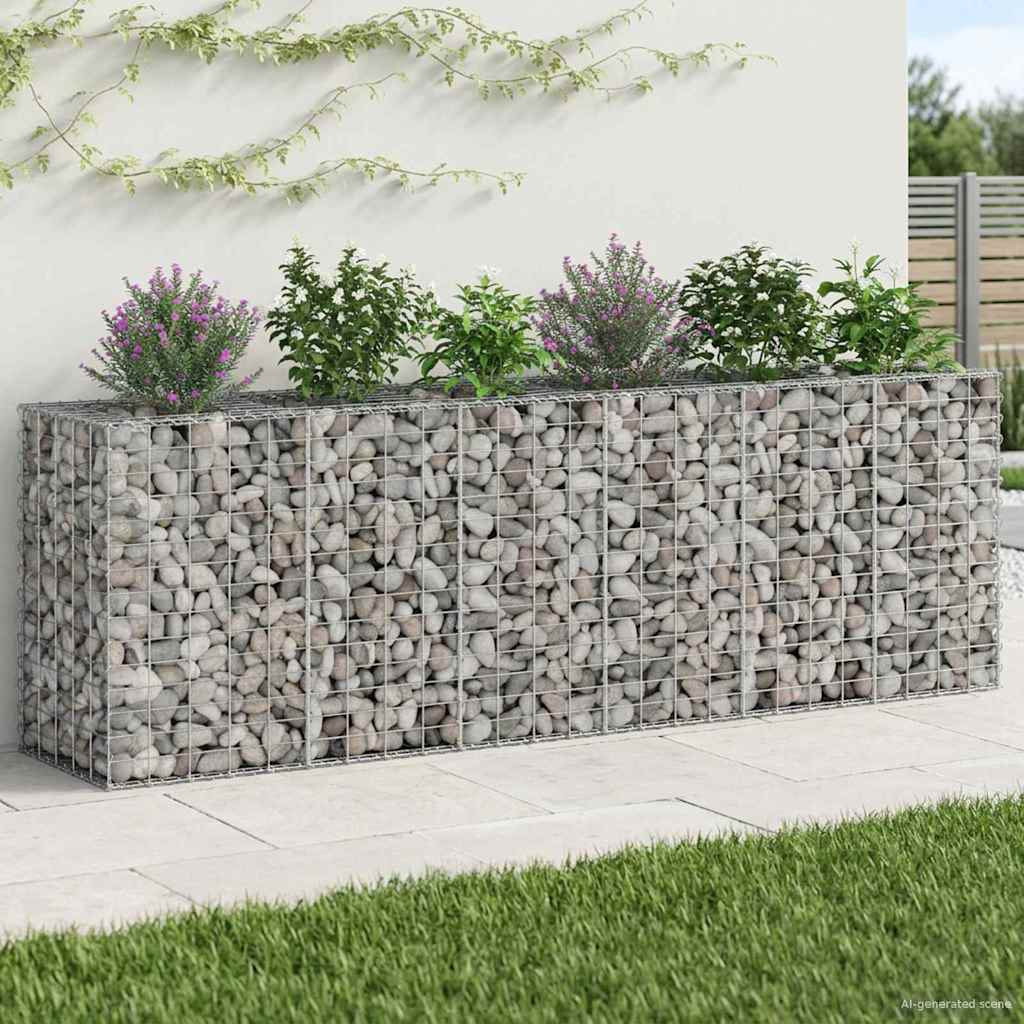 Gabionen-Hochbeet 2 stk. 250 x 50 x 80 cm Verzinkter Stahl