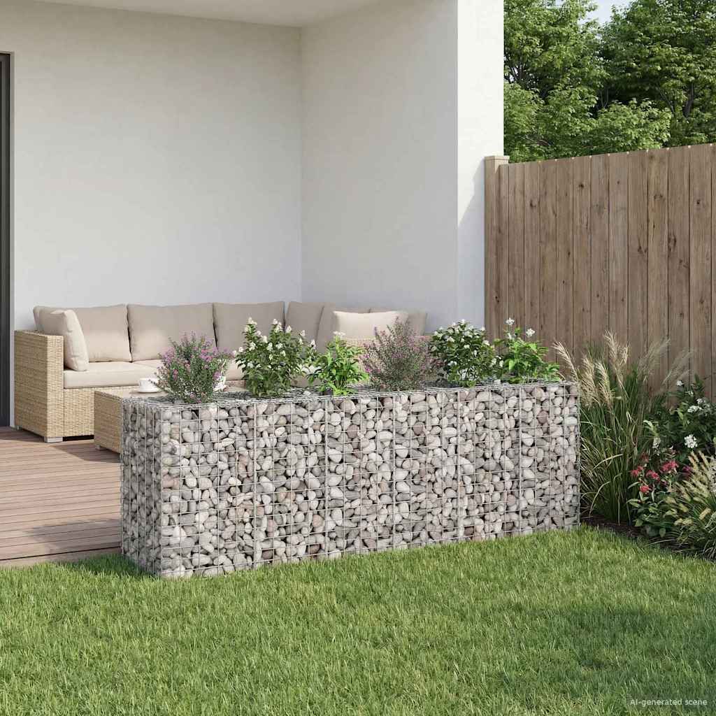 Gabionen-Hochbeet 2 stk. 250 x 50 x 80 cm Verzinkter Stahl