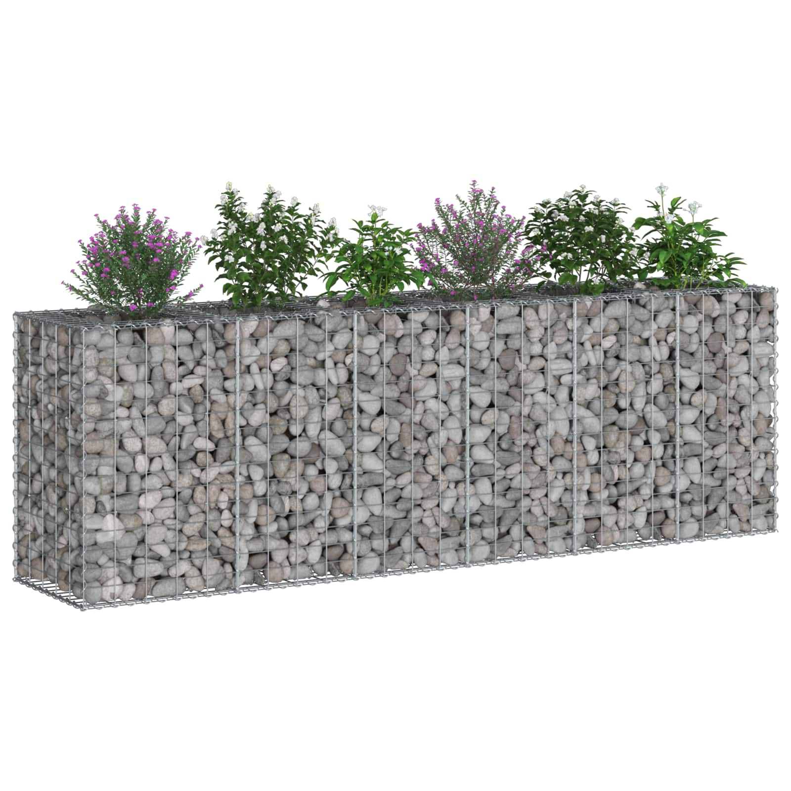 Gabionen-Hochbeet 2 stk. 250 x 50 x 80 cm Verzinkter Stahl