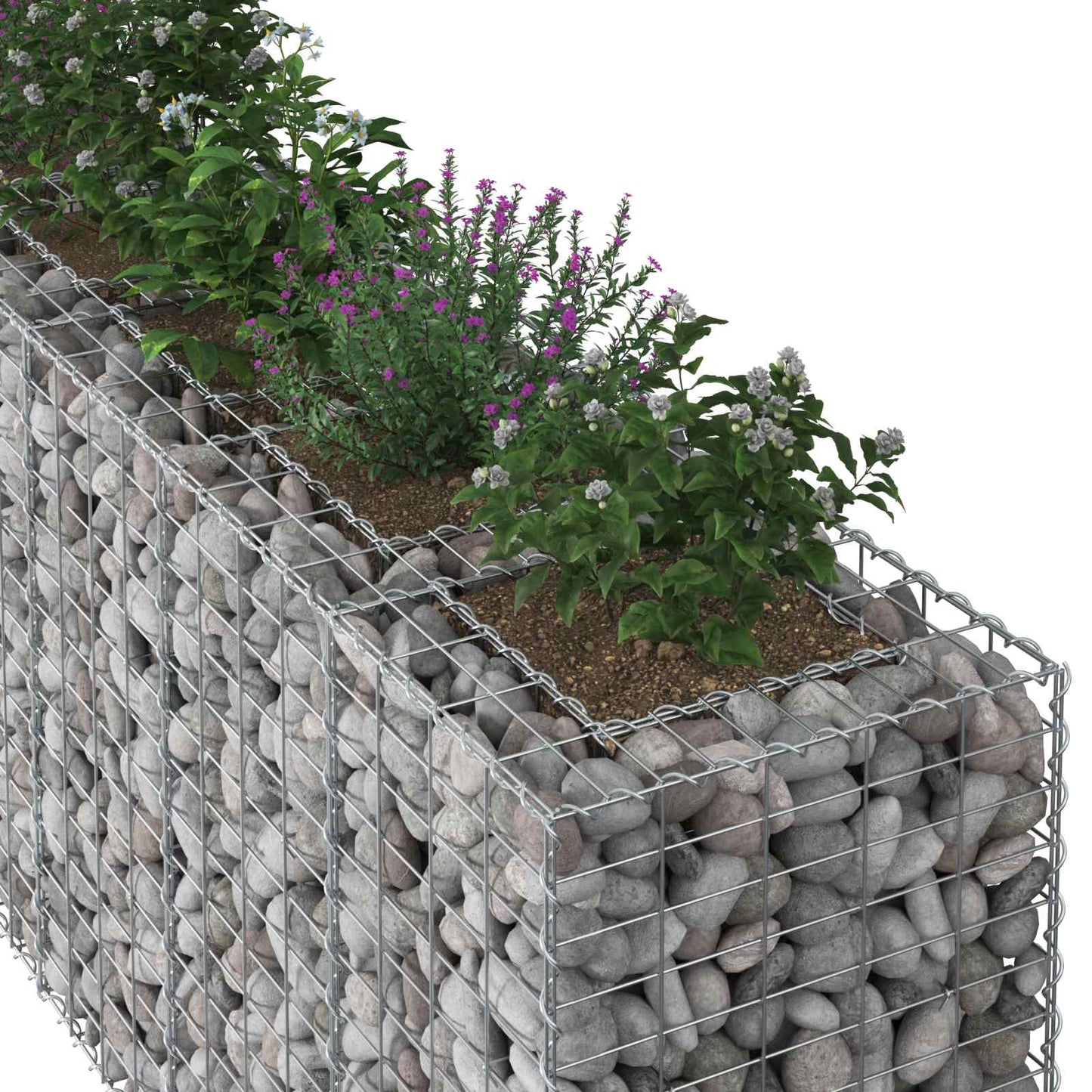 Gabionen-Hochbeet 2 stk. 250 x 50 x 80 cm Verzinkter Stahl