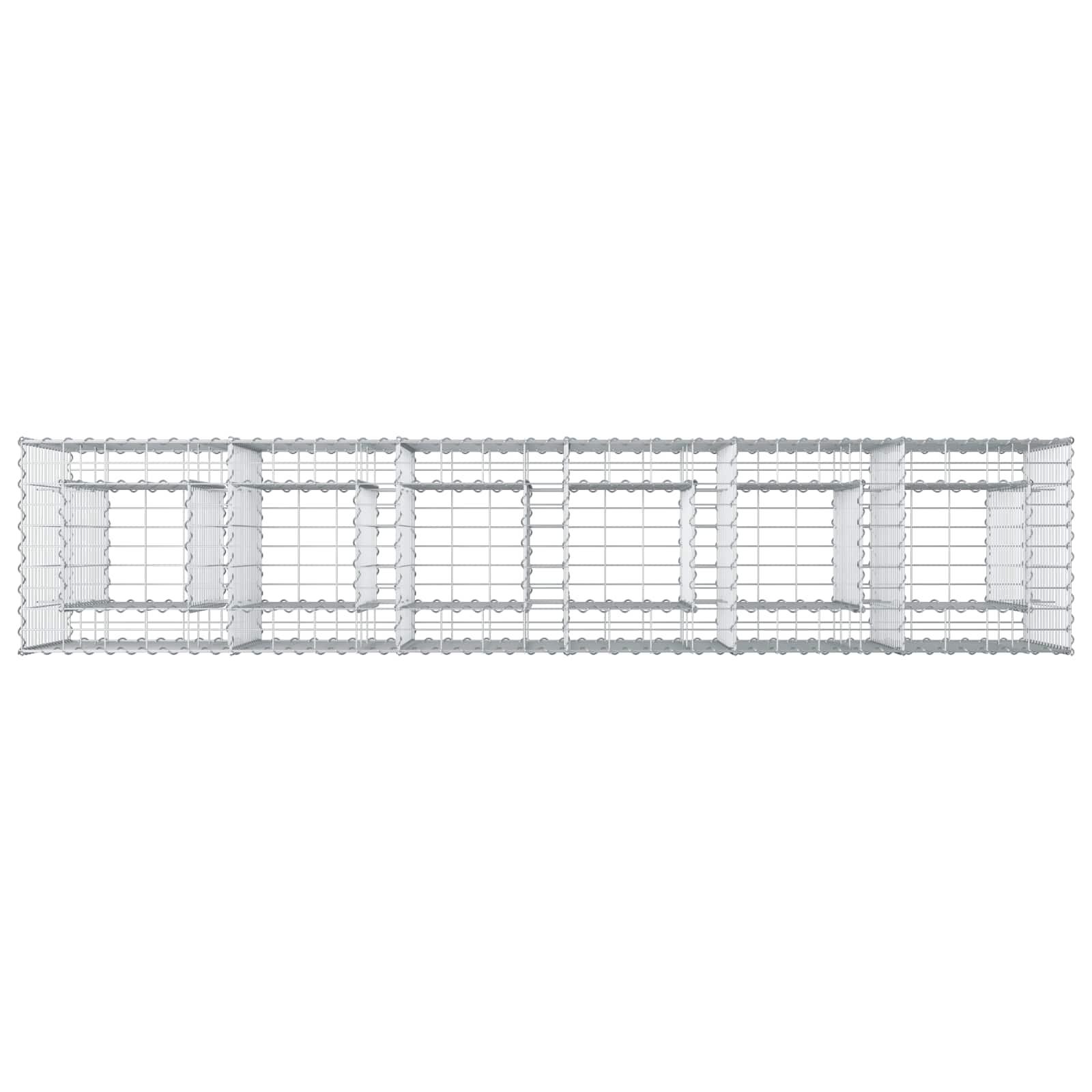 Gabionen-Hochbeet 2 stk. 250 x 50 x 80 cm Verzinkter Stahl