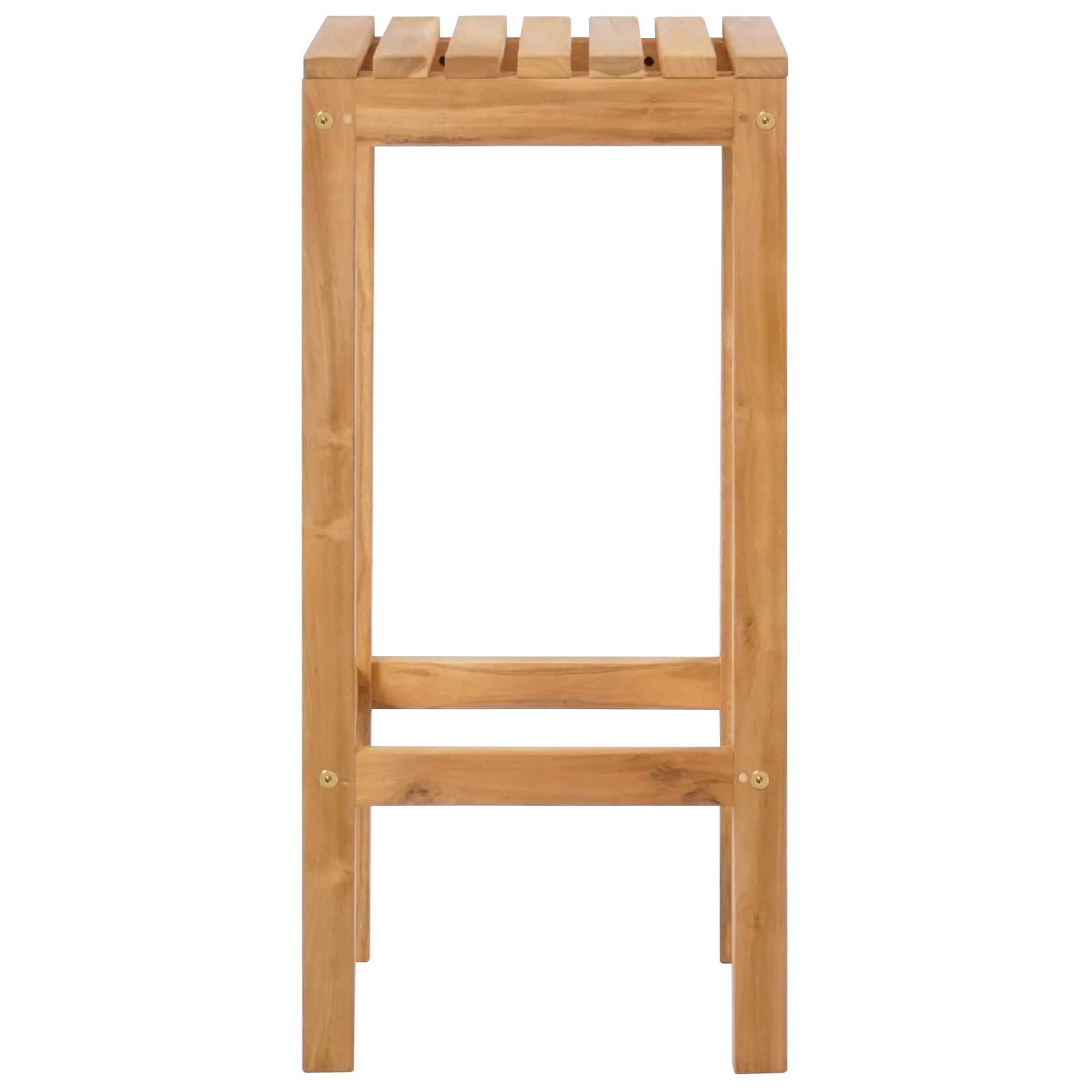 Barhocker 2 stk. Natur Massivholz Teak