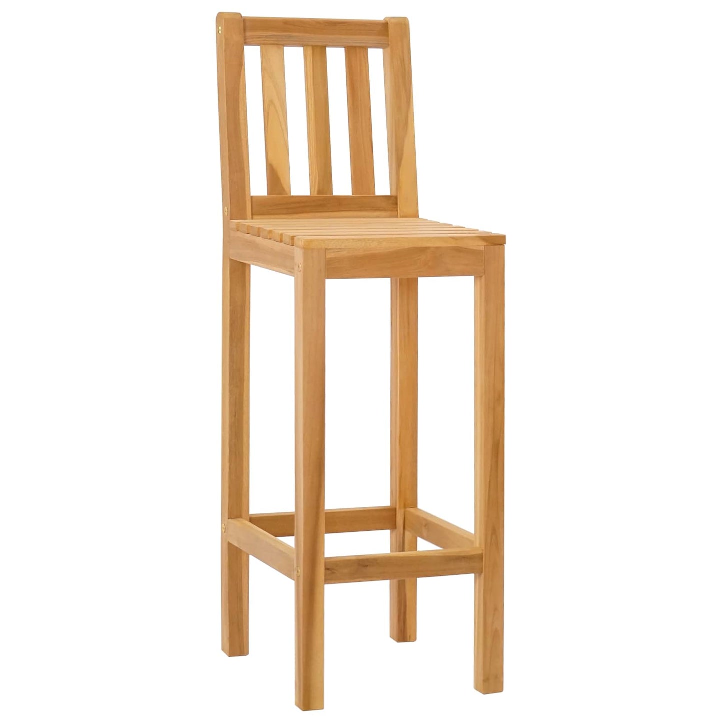 Barhocker 2 stk. Natur Massivholz Teak