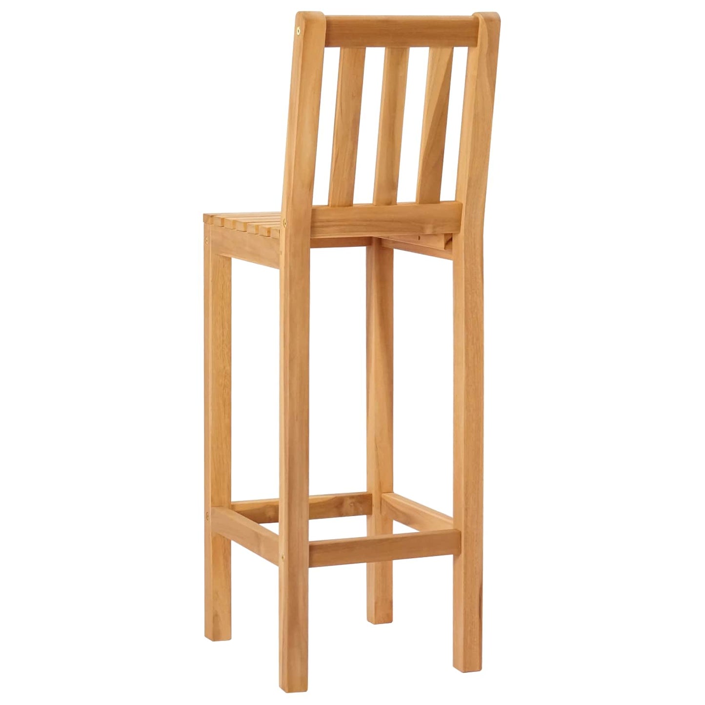 Barhocker 2 stk. Natur Massivholz Teak