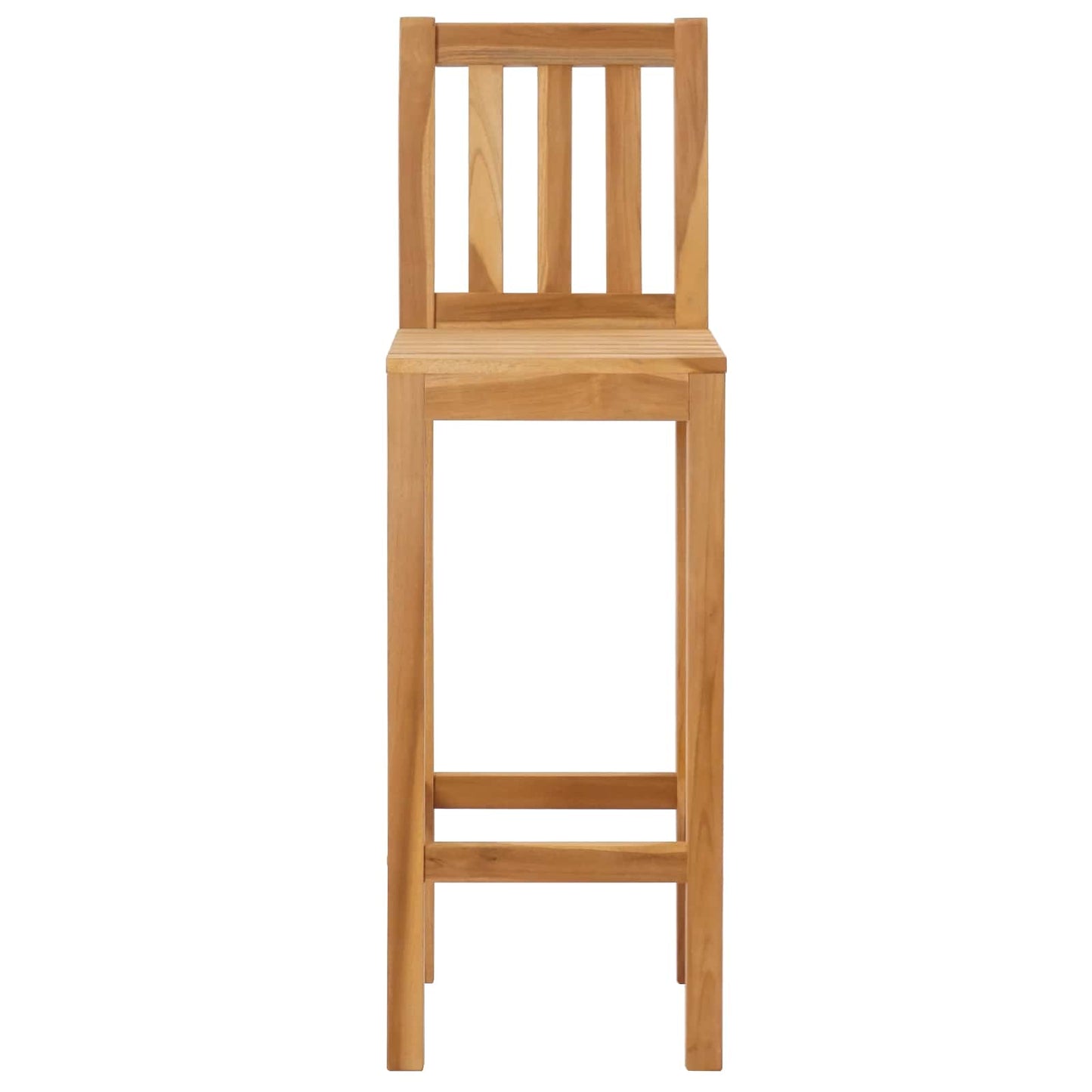 Barhocker 2 stk. Natur Massivholz Teak
