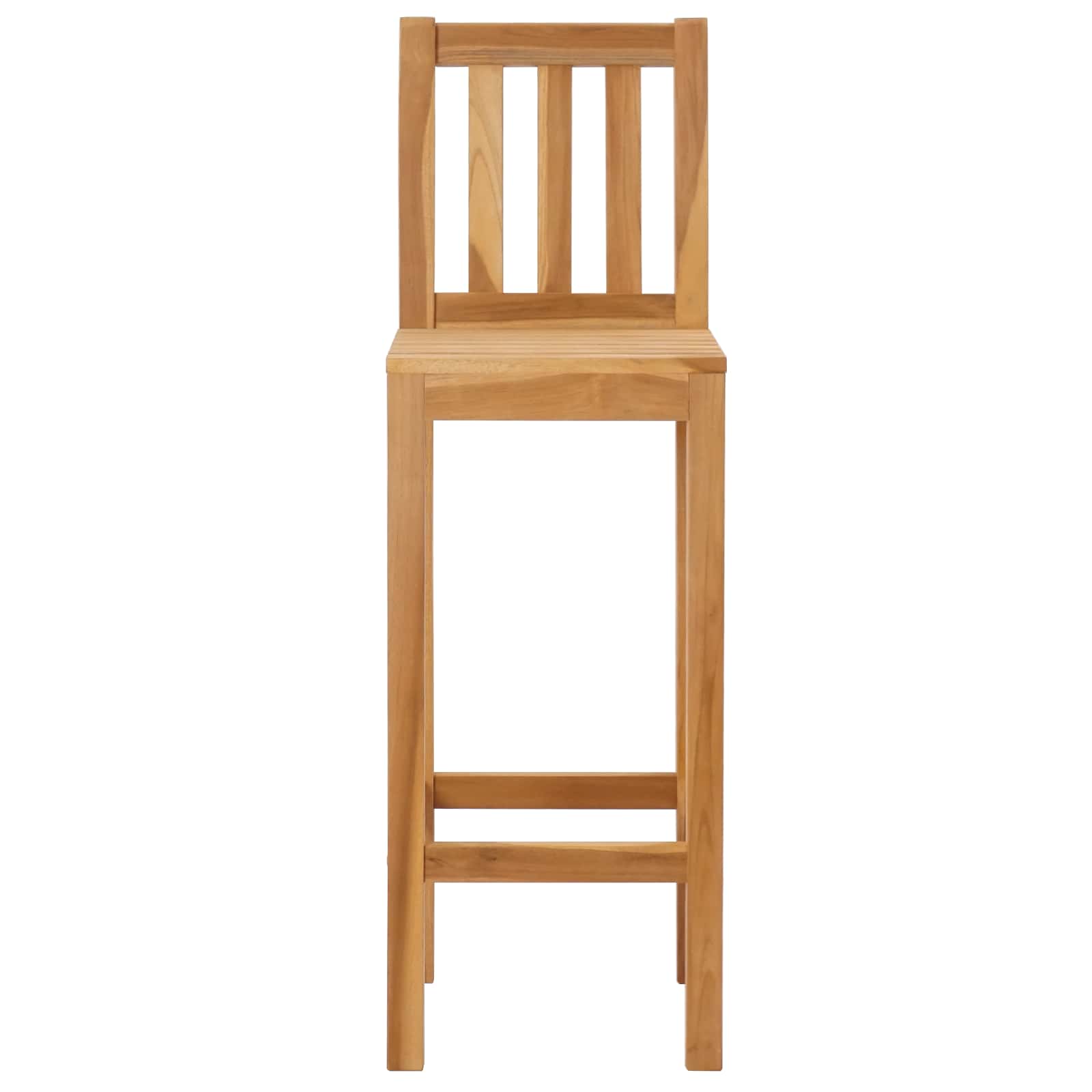 Barhocker 2 stk. Natur Massivholz Teak