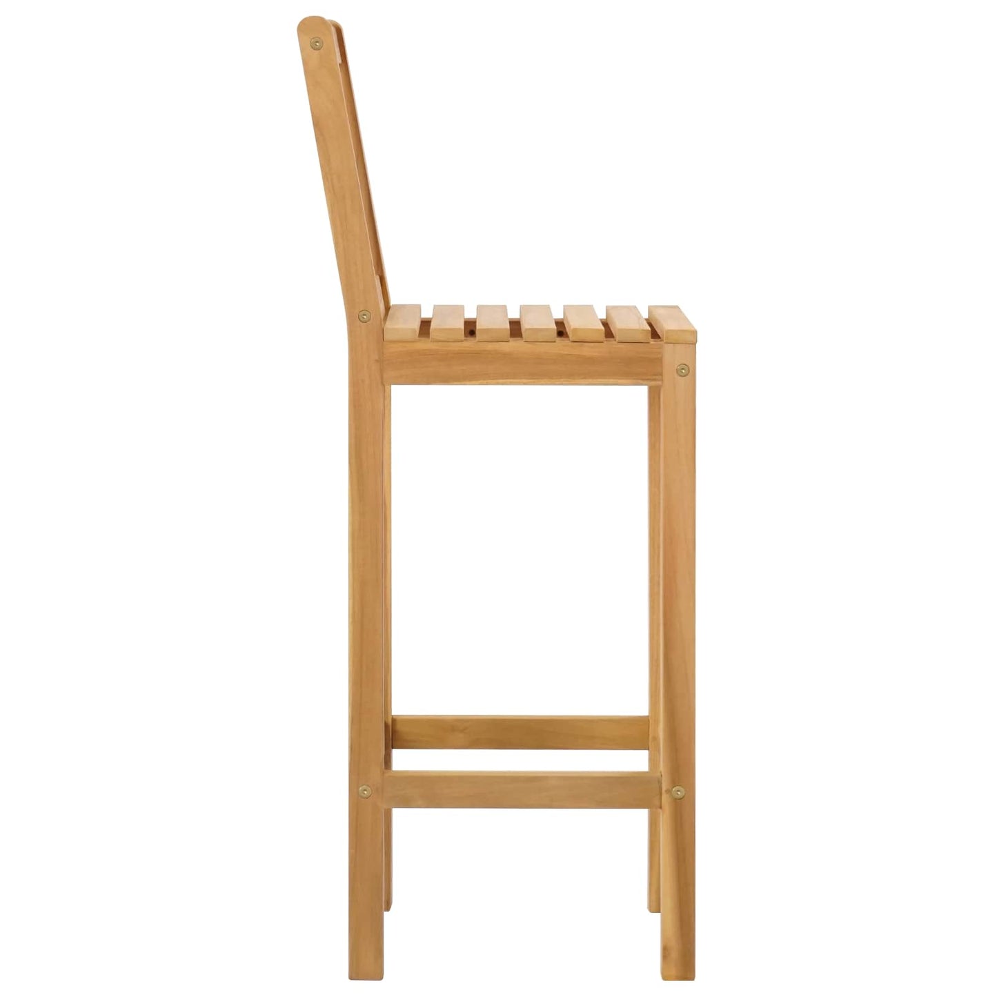 Barhocker 2 stk. Natur Massivholz Teak