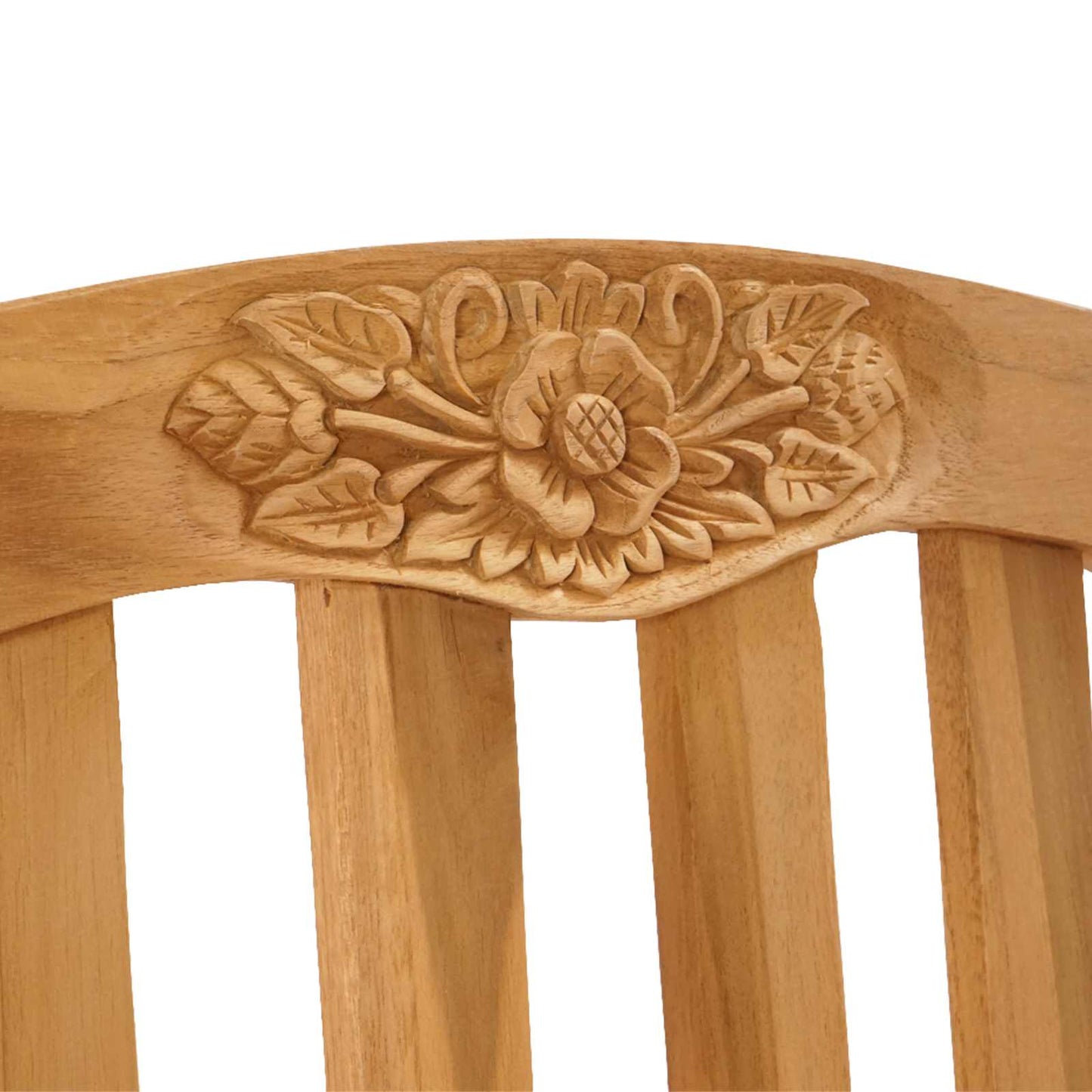 Handgeschnitzter Rosenstuhl 2 stk. Natur Massivholz Teak