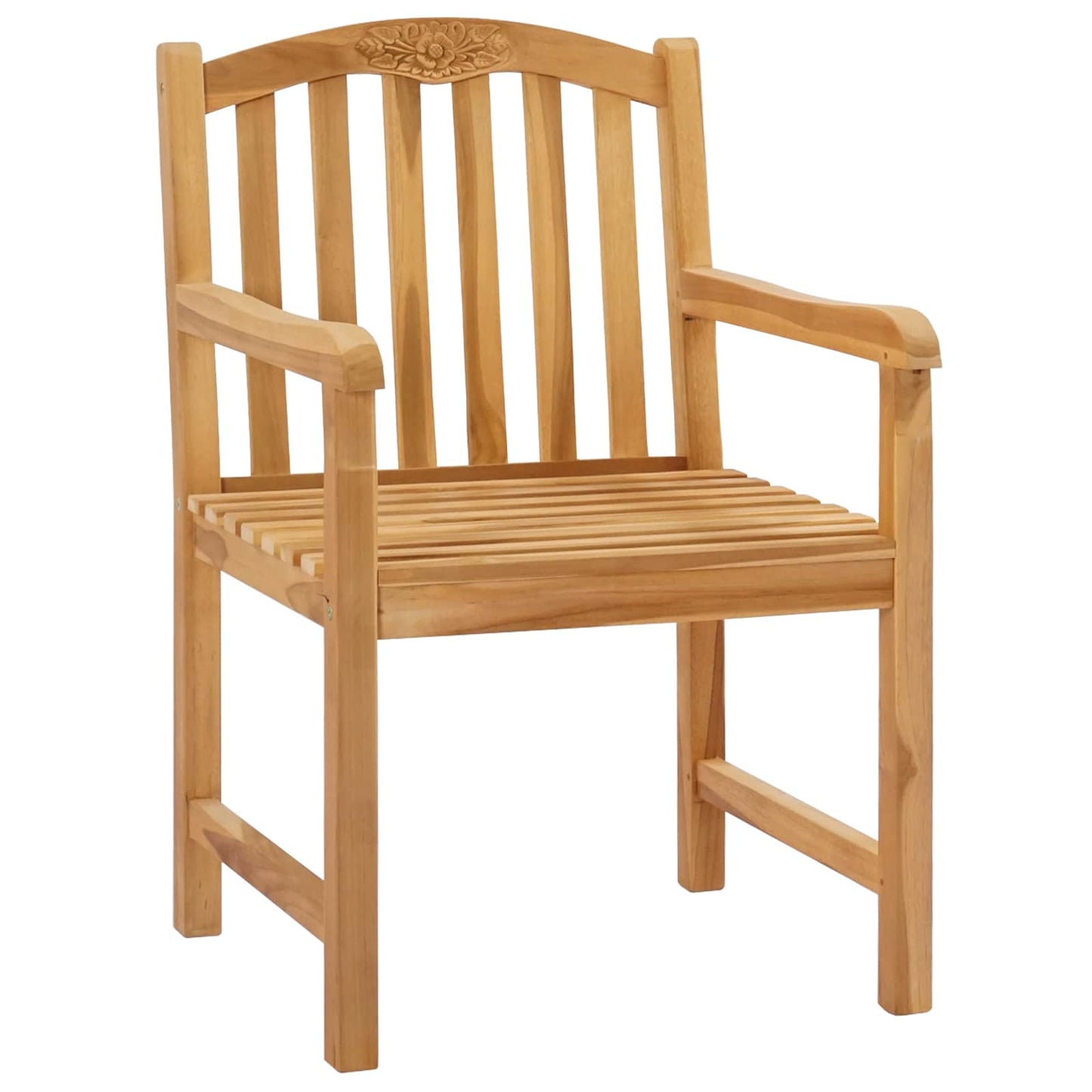 Handgeschnitzter Rosenstuhl 2 stk. Natur Massivholz Teak