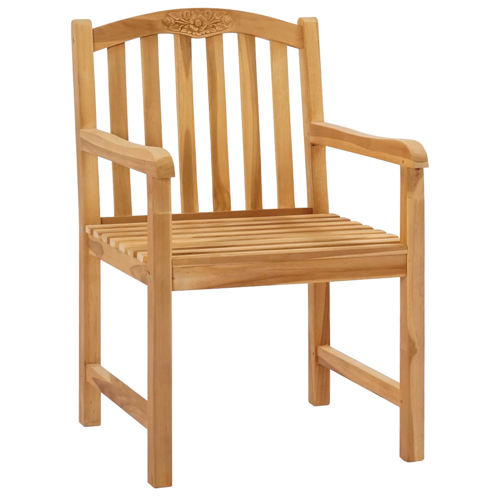 Handgeschnitzter Rosenstuhl 2 stk. Natur Massivholz Teak