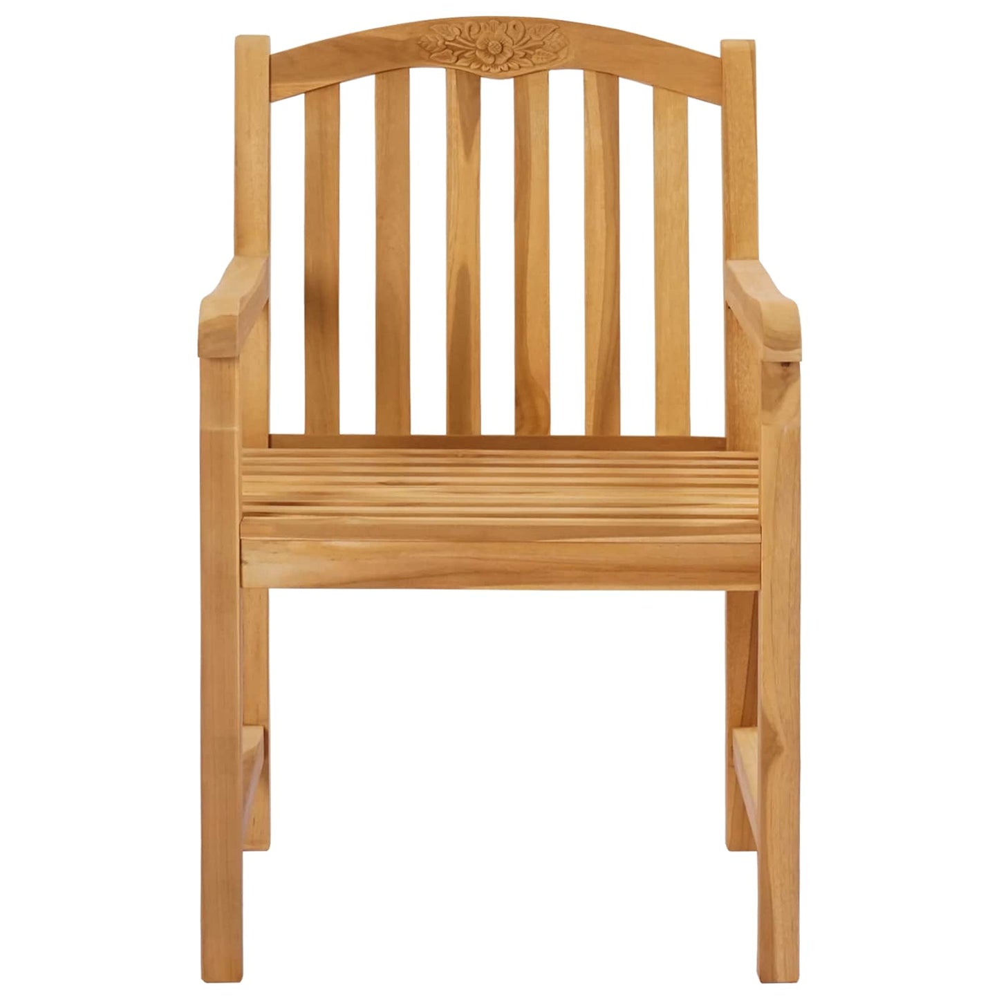 Handgeschnitzter Rosenstuhl 2 stk. Natur Massivholz Teak