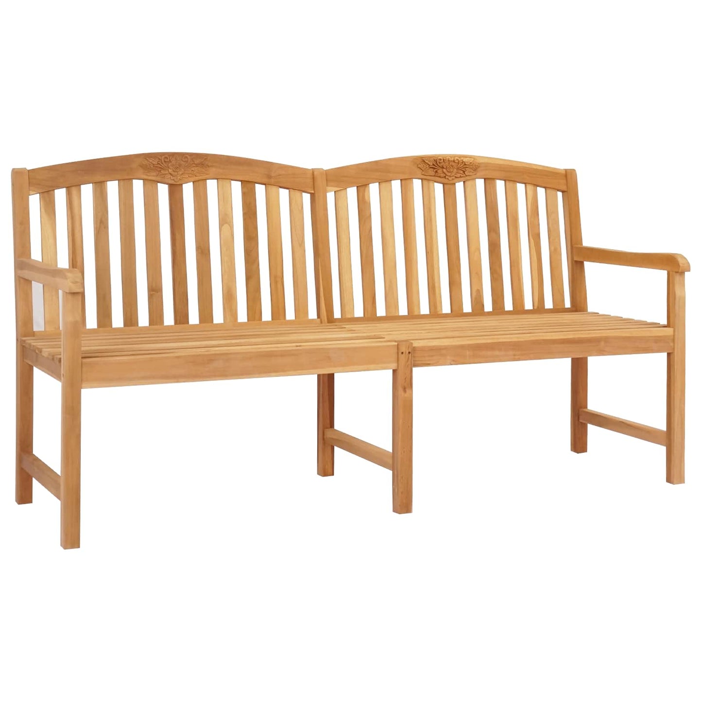 Handgefertigte Rosenbank 150 x 60 x 90 cm Massivholz Teak Natur
