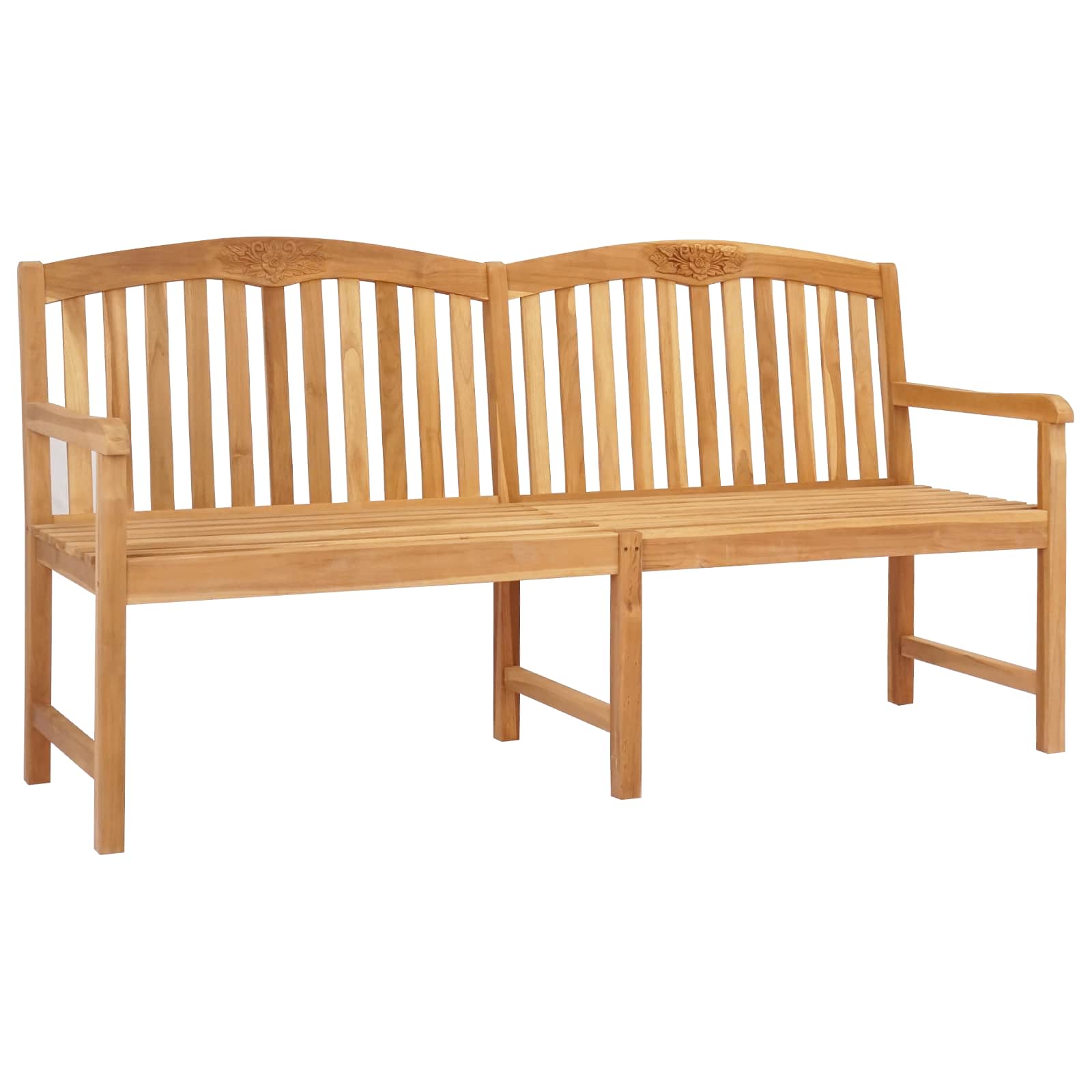 Handgefertigte Rosenbank 150 x 60 x 90 cm Massivholz Teak Natur