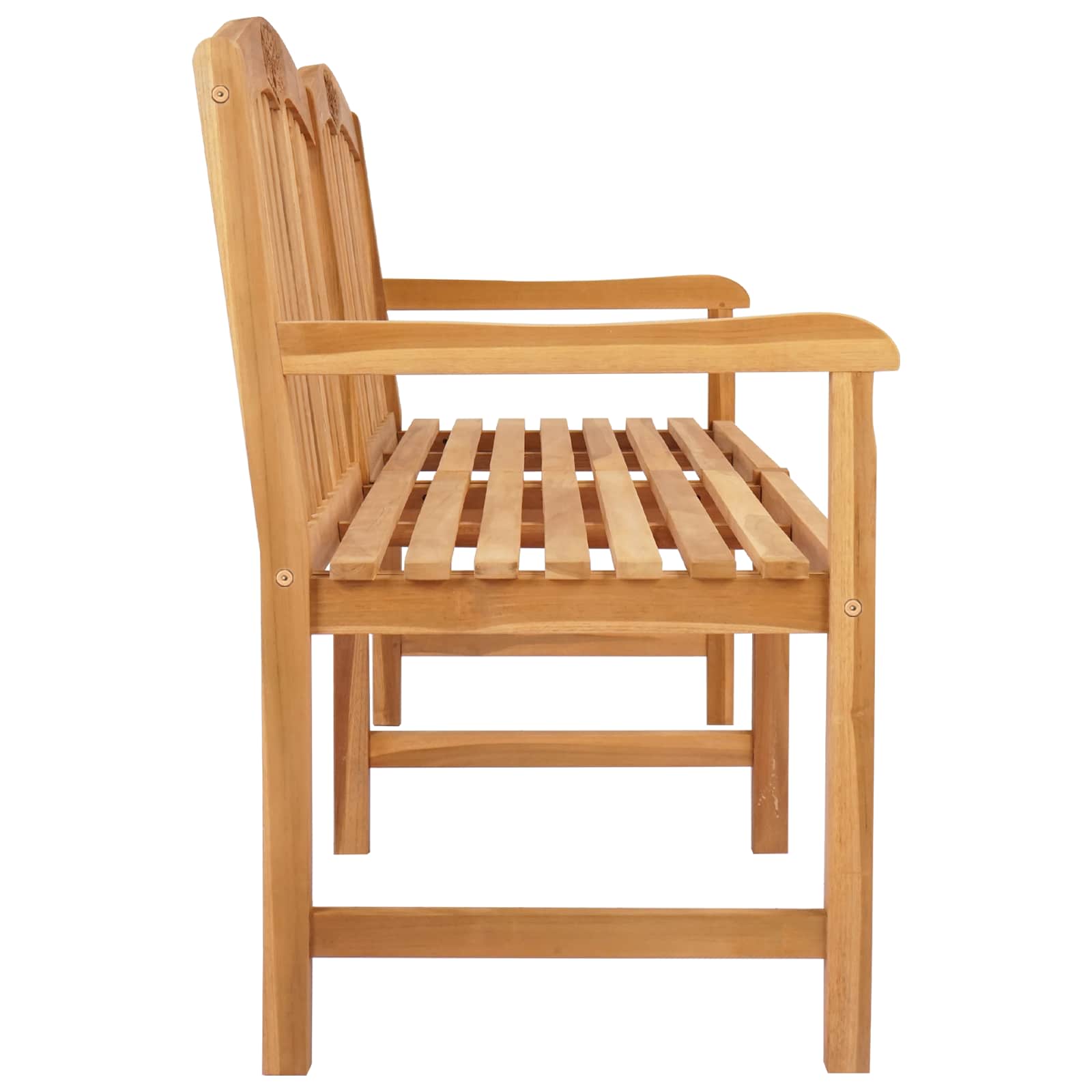 Handgefertigte Rosenbank 150 x 60 x 90 cm Massivholz Teak Natur