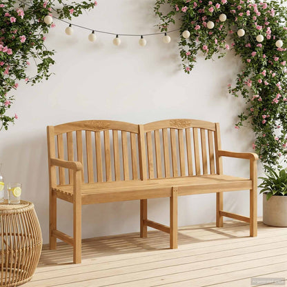 Handgefertigte Rosenbank 180 x 61 x 90 cm Massivholz Teak Natur
