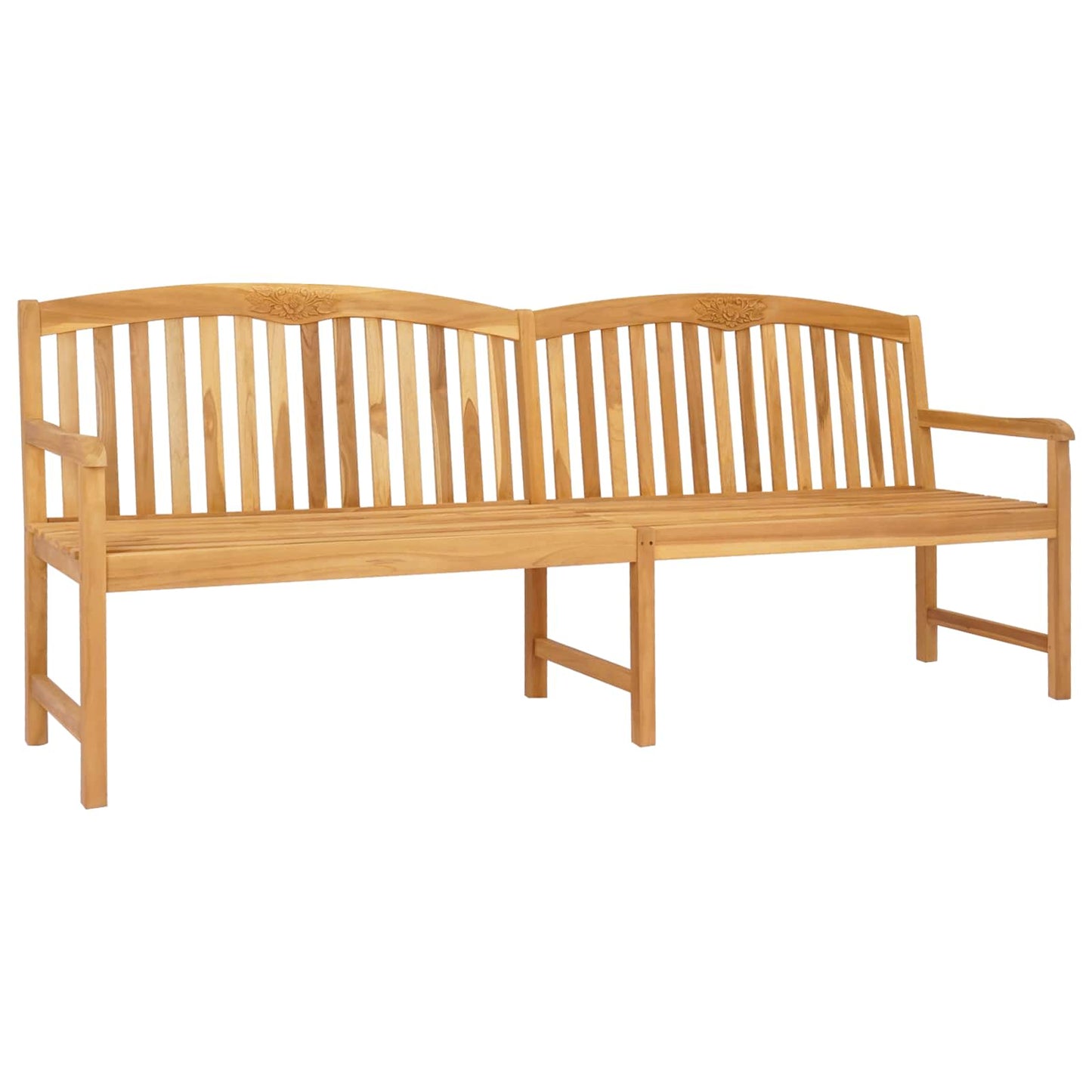 Handgefertigte Rosenbank 228 x 60 x 90 cm Massivholz Teak Natur