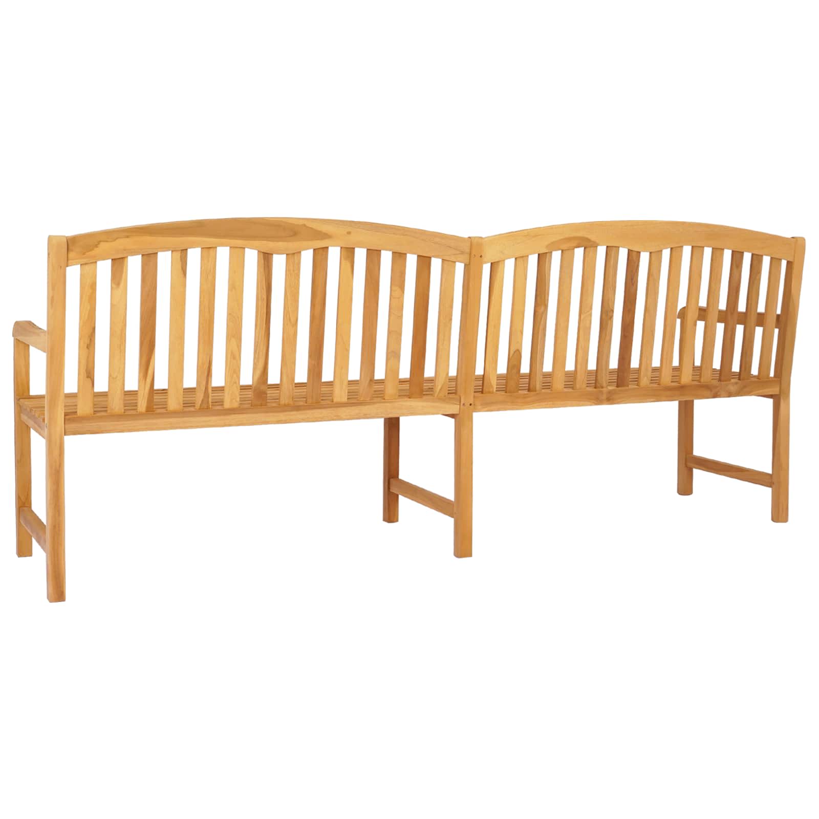 Handgefertigte Rosenbank 228 x 60 x 90 cm Massivholz Teak Natur