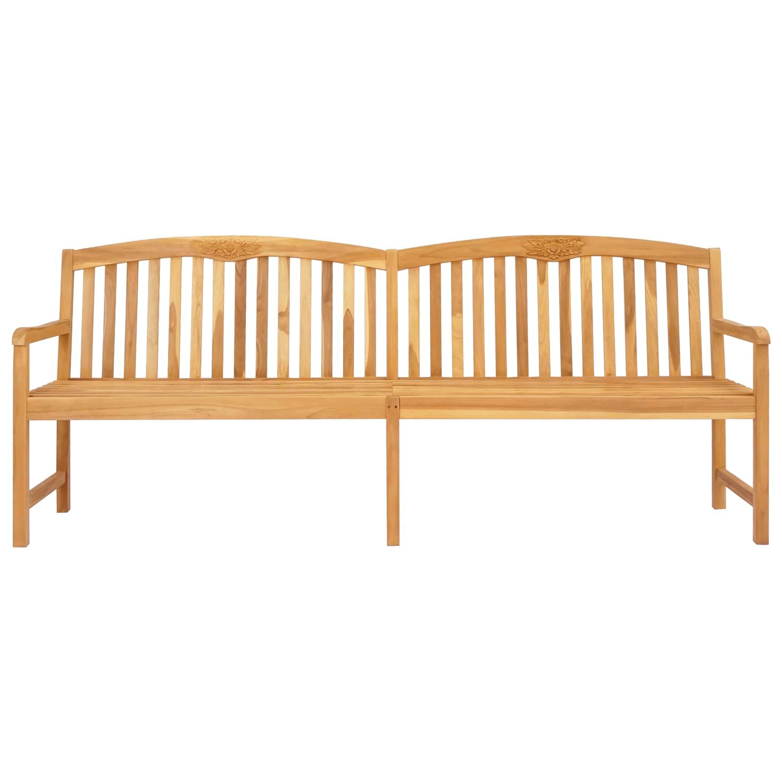 Handgefertigte Rosenbank 228 x 60 x 90 cm Massivholz Teak Natur