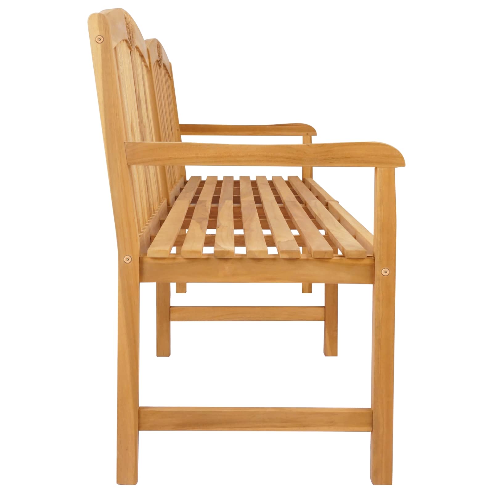 Handgefertigte Rosenbank 228 x 60 x 90 cm Massivholz Teak Natur