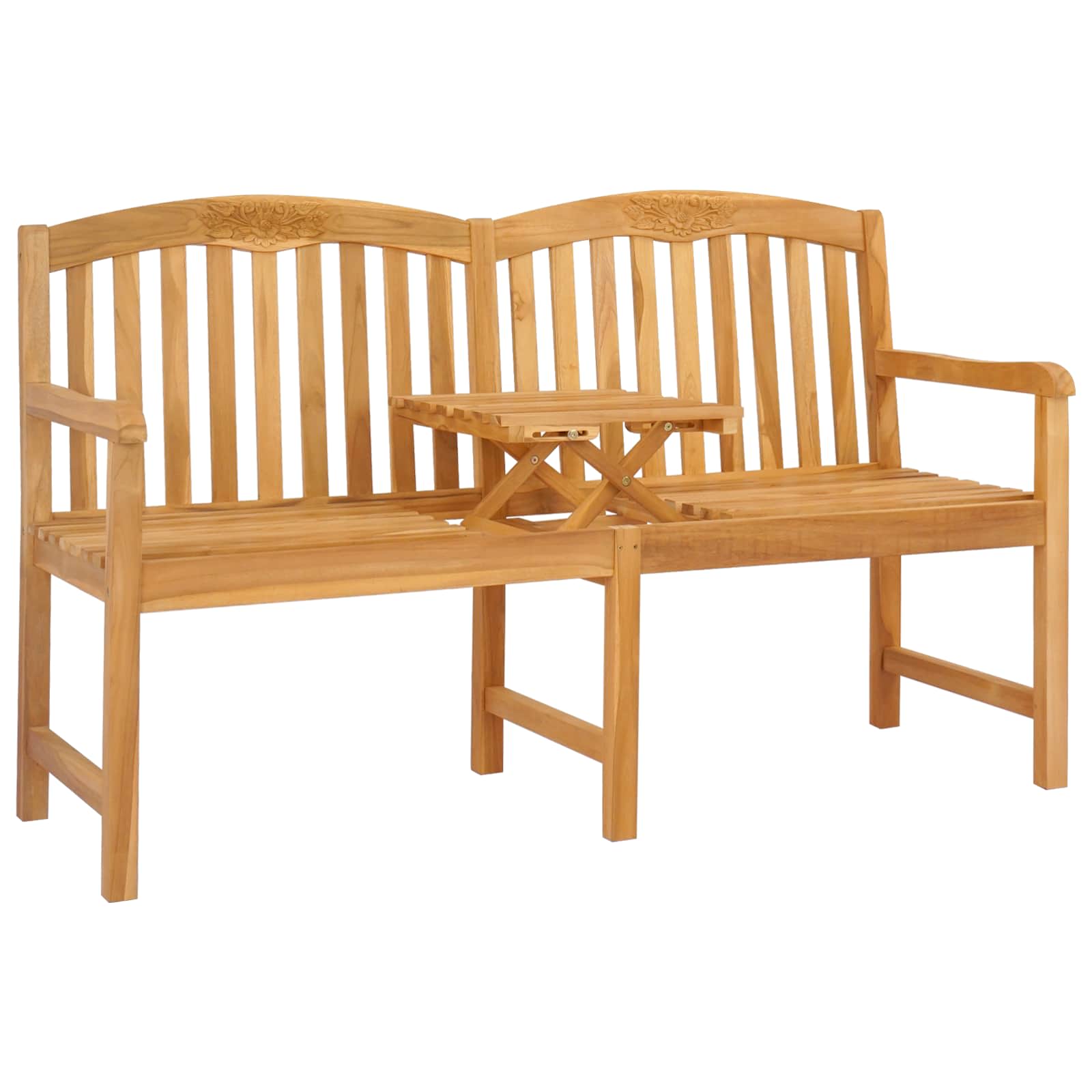 Handgefertigte Rosenbank 150,5 x 60 x 95 cm Massivholz Teak