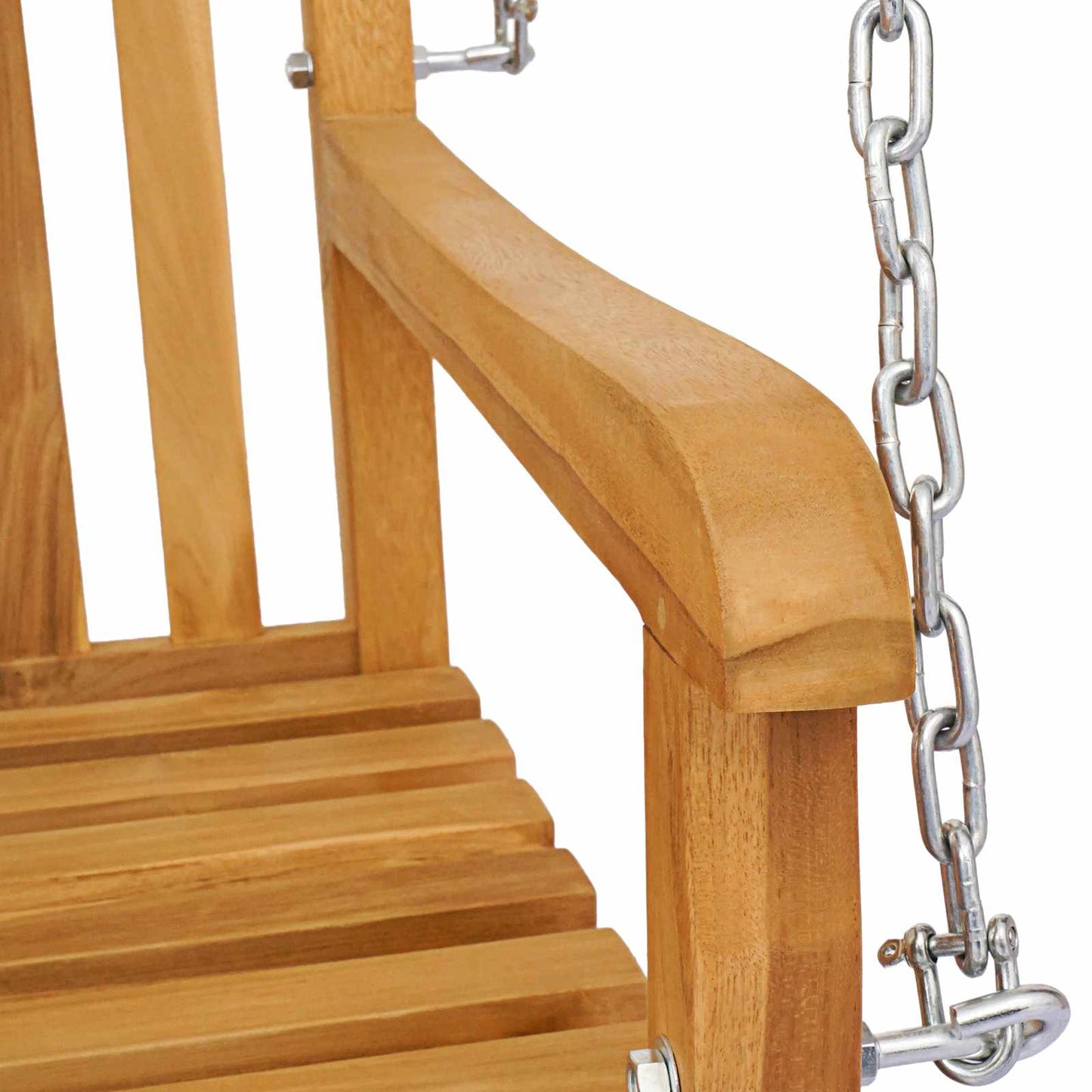 Schaukelbank 114 x 61 x 61,5 cm Massivholz Teak Natur