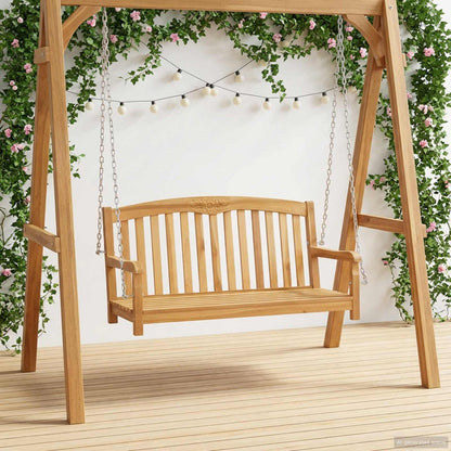 Schaukelbank Rose 114 x 61 x 61,5 cm Massivholz Teak Natur
