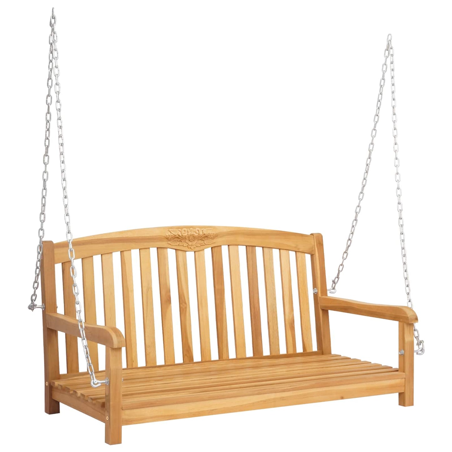 Schaukelbank 114 x 61 x 61,5 cm Massivholz Teak Natur