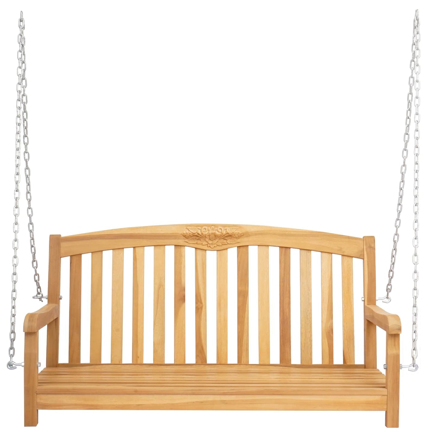 Schaukelbank 114 x 61 x 61,5 cm Massivholz Teak Natur