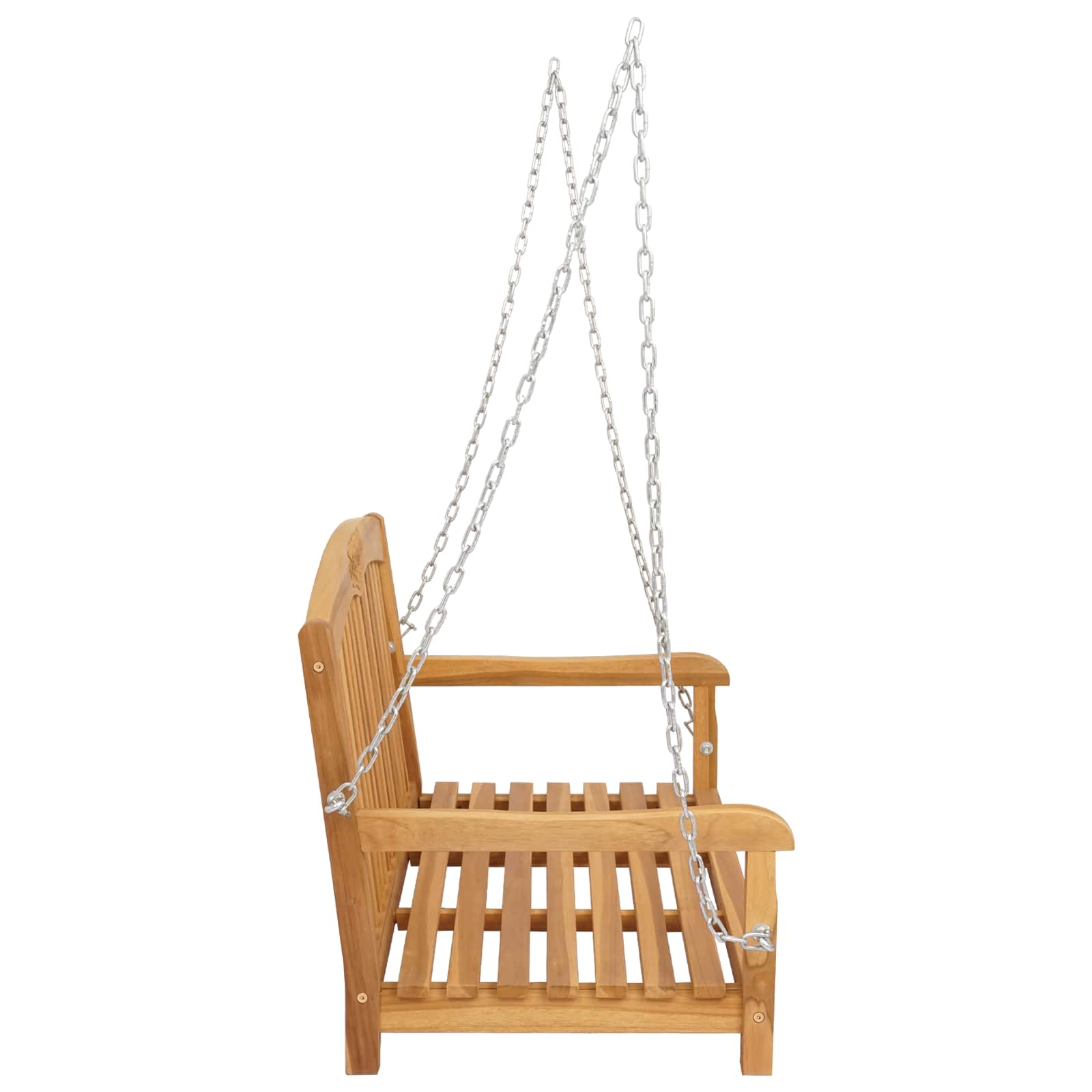 Schaukelbank 114 x 61 x 61,5 cm Massivholz Teak Natur