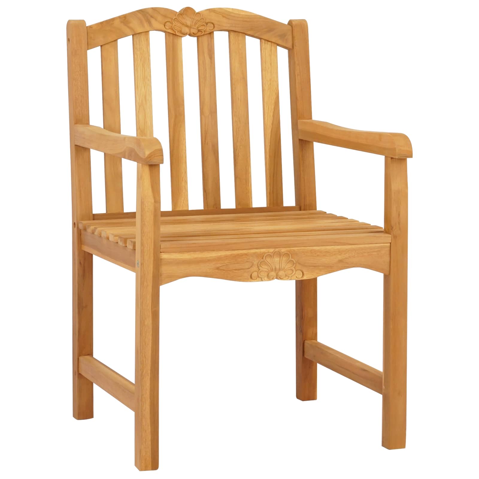 Handgeschnitzter Rosenstuhl 2 stk. Natur Massivholz Teak