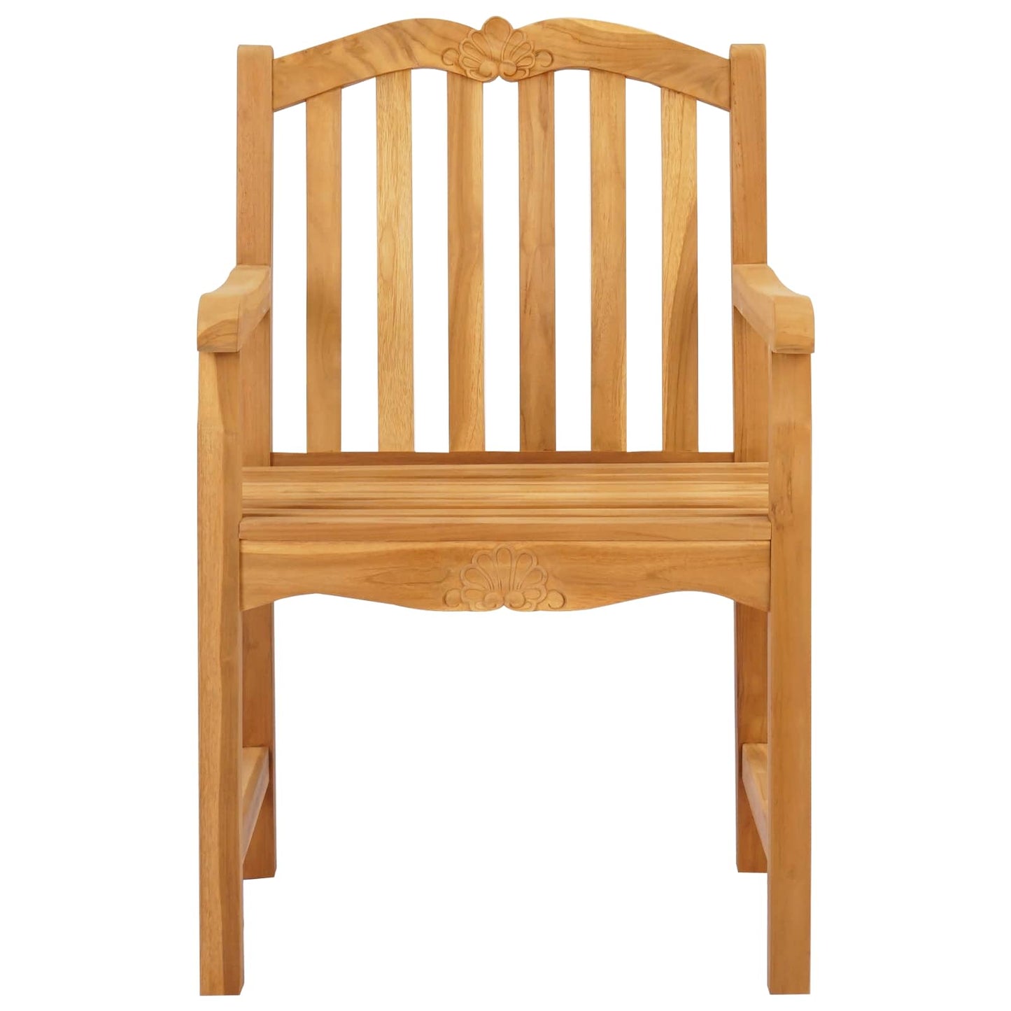 Handgeschnitzter Rosenstuhl 2 stk. Natur Massivholz Teak