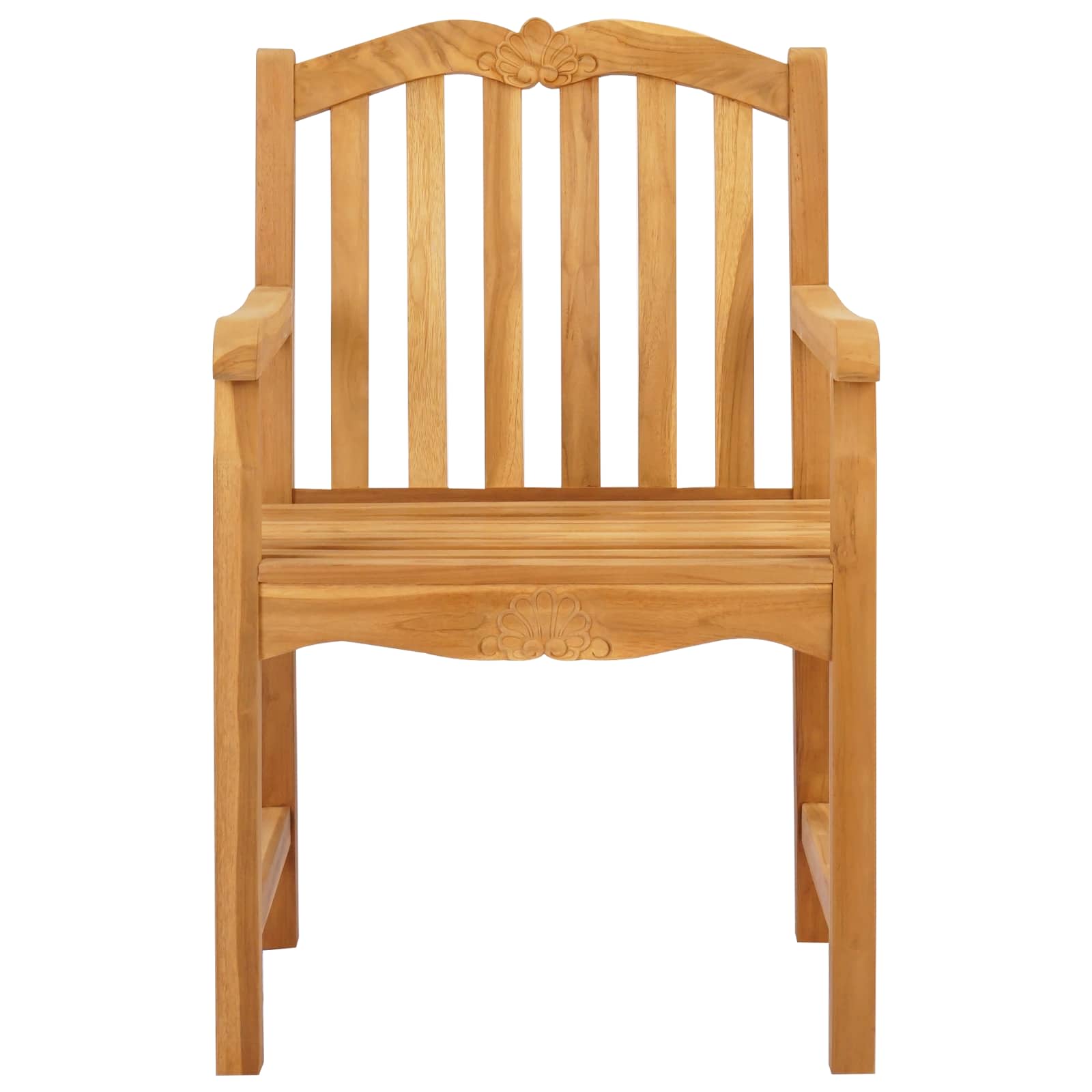 Handgeschnitzter Rosenstuhl 2 stk. Natur Massivholz Teak